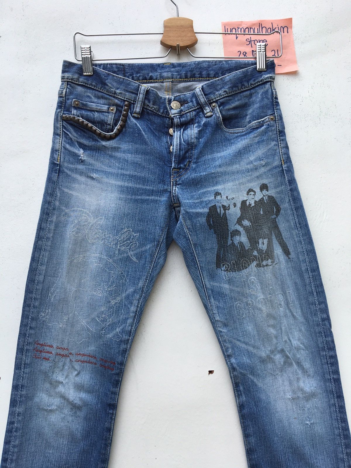 Hysteric Blondie Band & Metal Spike Side Pocket Jean