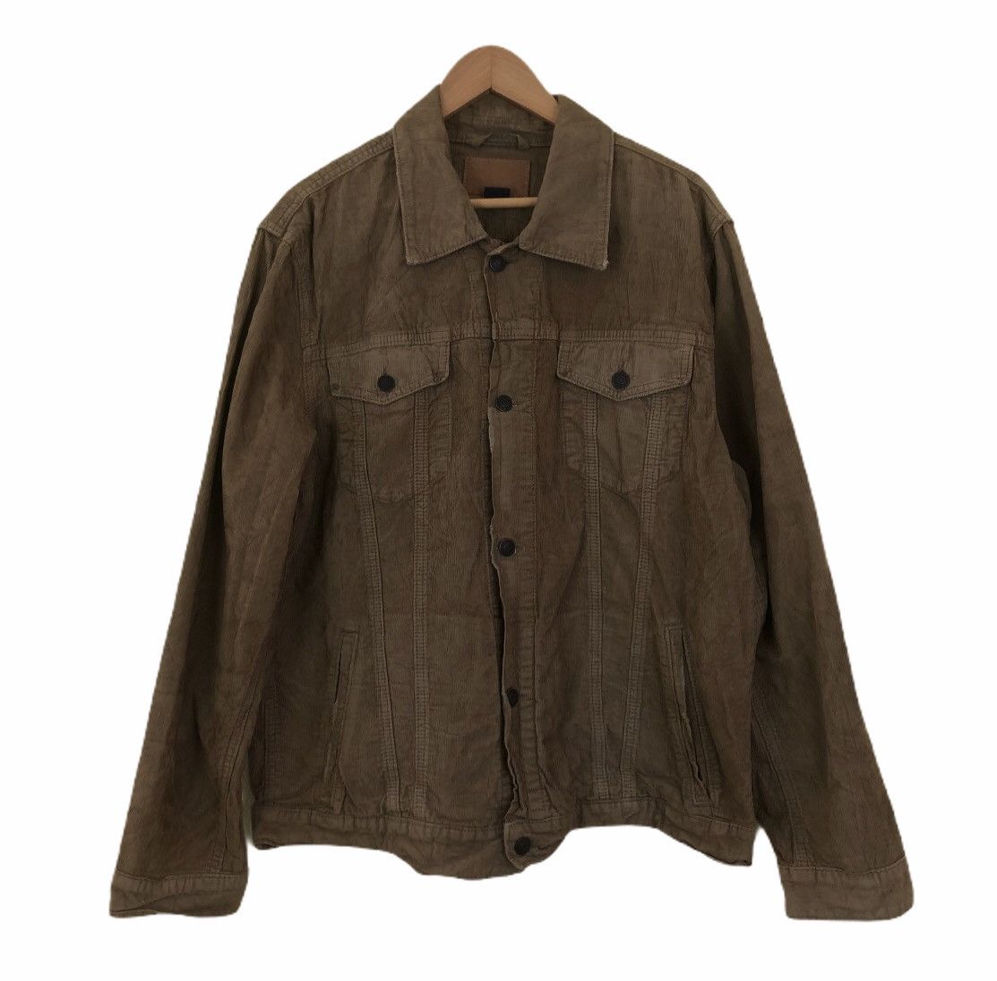 Japanese Brand Light Jacket Full Button Gap Corduroy Size US XL / EU 56 / 4 - 1 Thumbnail