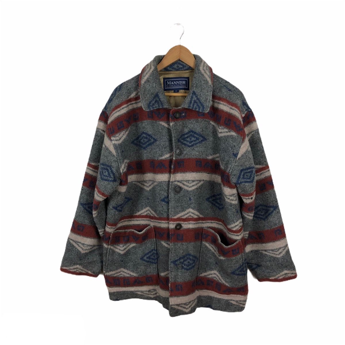 Japanese Brand VINTAGE WOOL AZTEC NAVAJO MANNISH DESIGN ISSEY MIYAKE JAPAN Size US M / EU 48-50 / 2 - 1 Thumbnail
