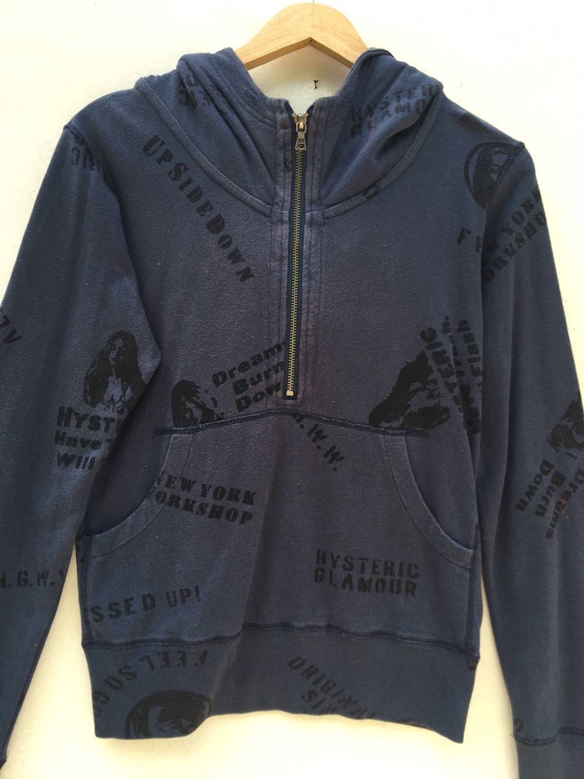 Hysteric Glamour Vintage Rare Hysteric Glamour Half Zip Up Hoodie Size US XS / EU 42 / 0 - 3 Thumbnail