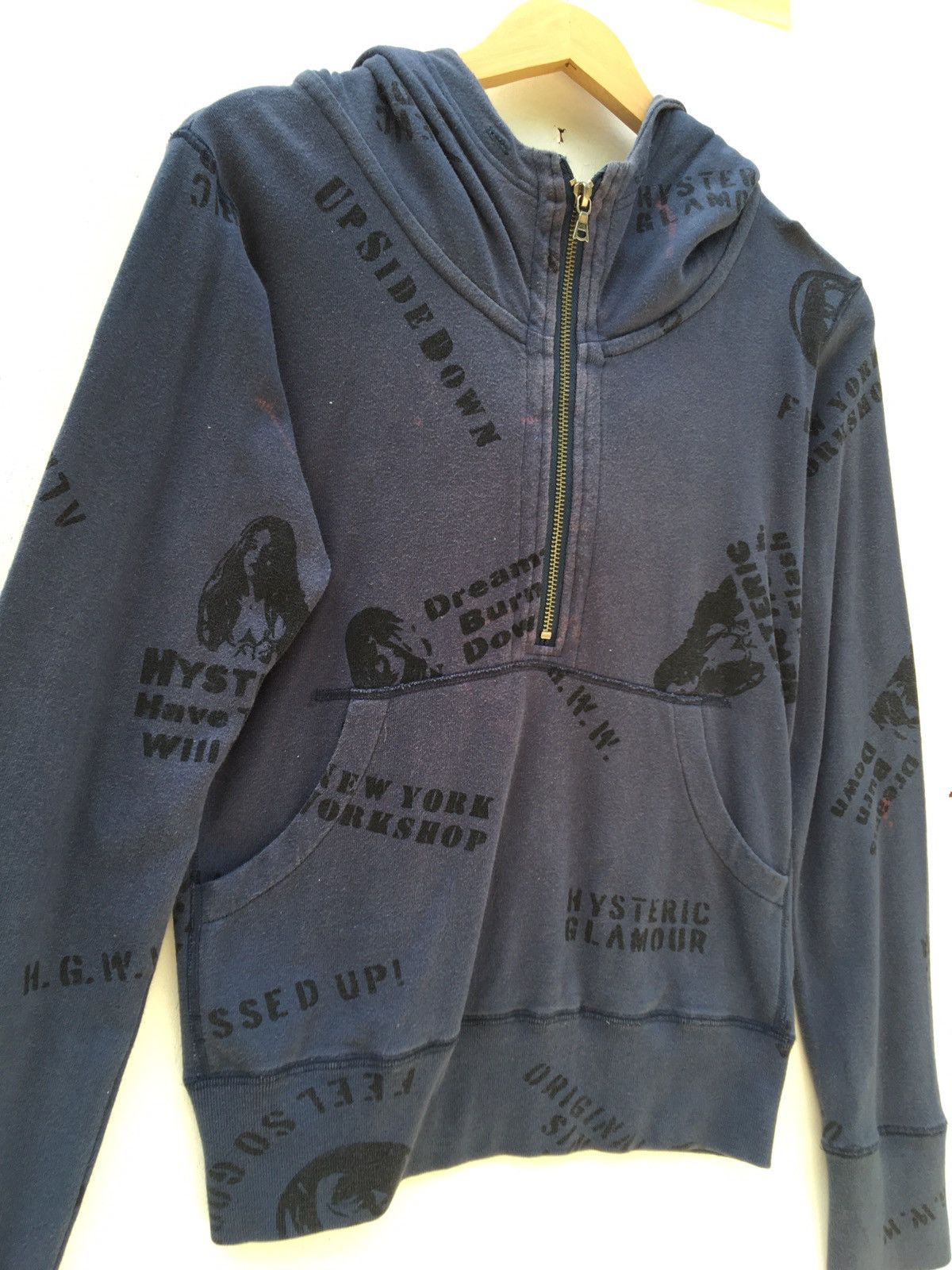 Hysteric Glamour Vintage Rare Hysteric Glamour Half Zip Up Hoodie Size US XS / EU 42 / 0 - 4 Thumbnail