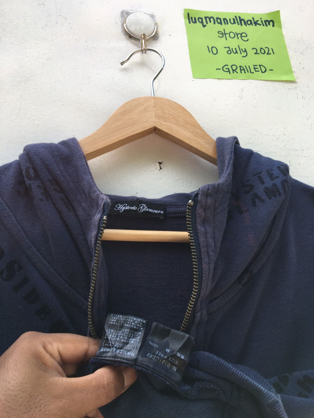 Hysteric Glamour Vintage Rare Hysteric Glamour Half Zip Up Hoodie Size US XS / EU 42 / 0 - 10 Thumbnail