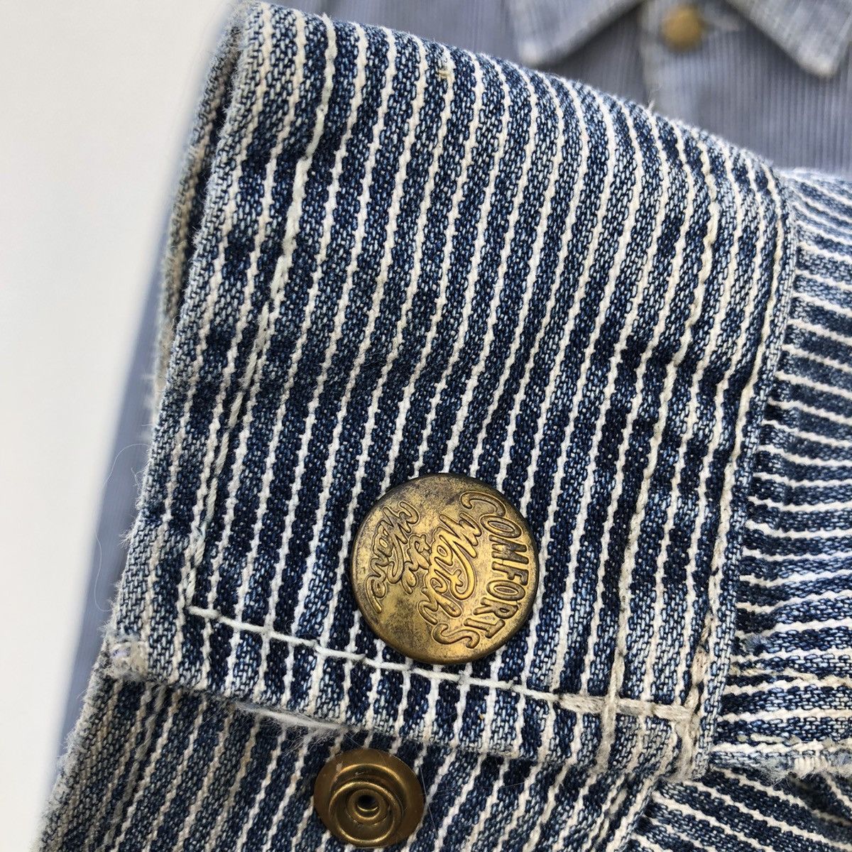Japanese Brand VINTAGE DOGMAN DENIM JACKET STRIPE WORKER WEAR Size US L / EU 52-54 / 3 - 11 Thumbnail