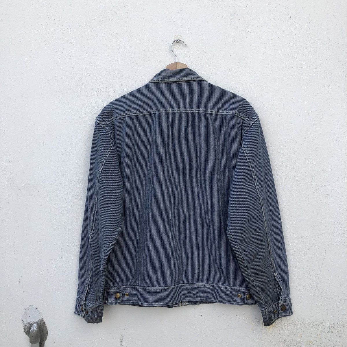 Japanese Brand VINTAGE DOGMAN DENIM JACKET STRIPE WORKER WEAR Size US L / EU 52-54 / 3 - 12 Thumbnail