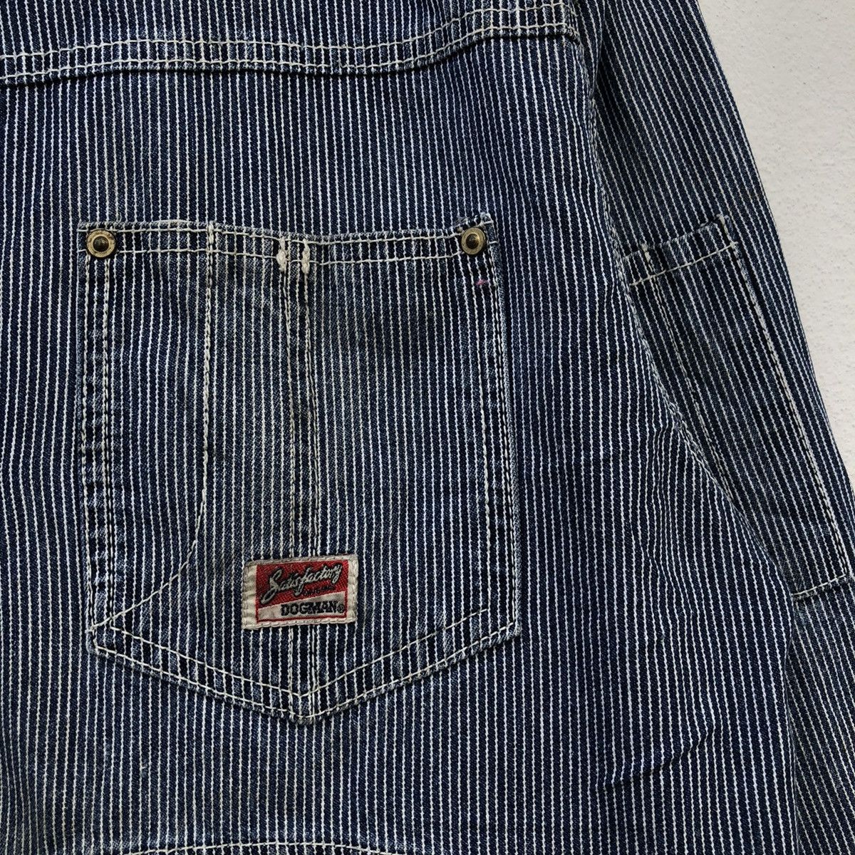 Japanese Brand VINTAGE DOGMAN DENIM JACKET STRIPE WORKER WEAR Size US L / EU 52-54 / 3 - 7 Thumbnail