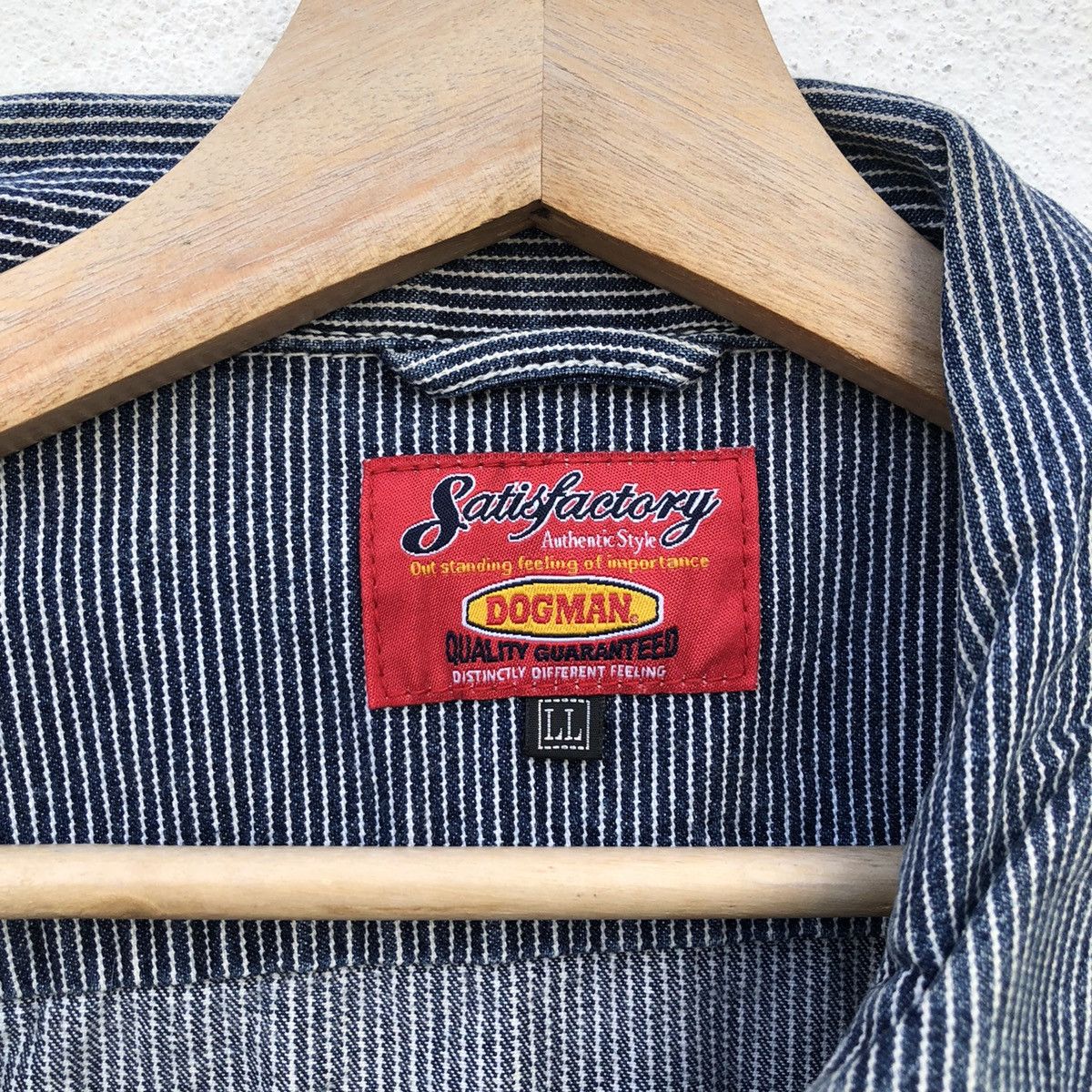 Japanese Brand VINTAGE DOGMAN DENIM JACKET STRIPE WORKER WEAR Size US L / EU 52-54 / 3 - 14 Thumbnail