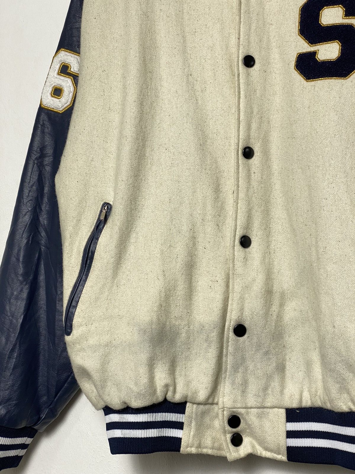 Vintage XX Vintage Korea Varsity Leather Jacket Size US L / EU 52-54 / 3 - 5 Thumbnail