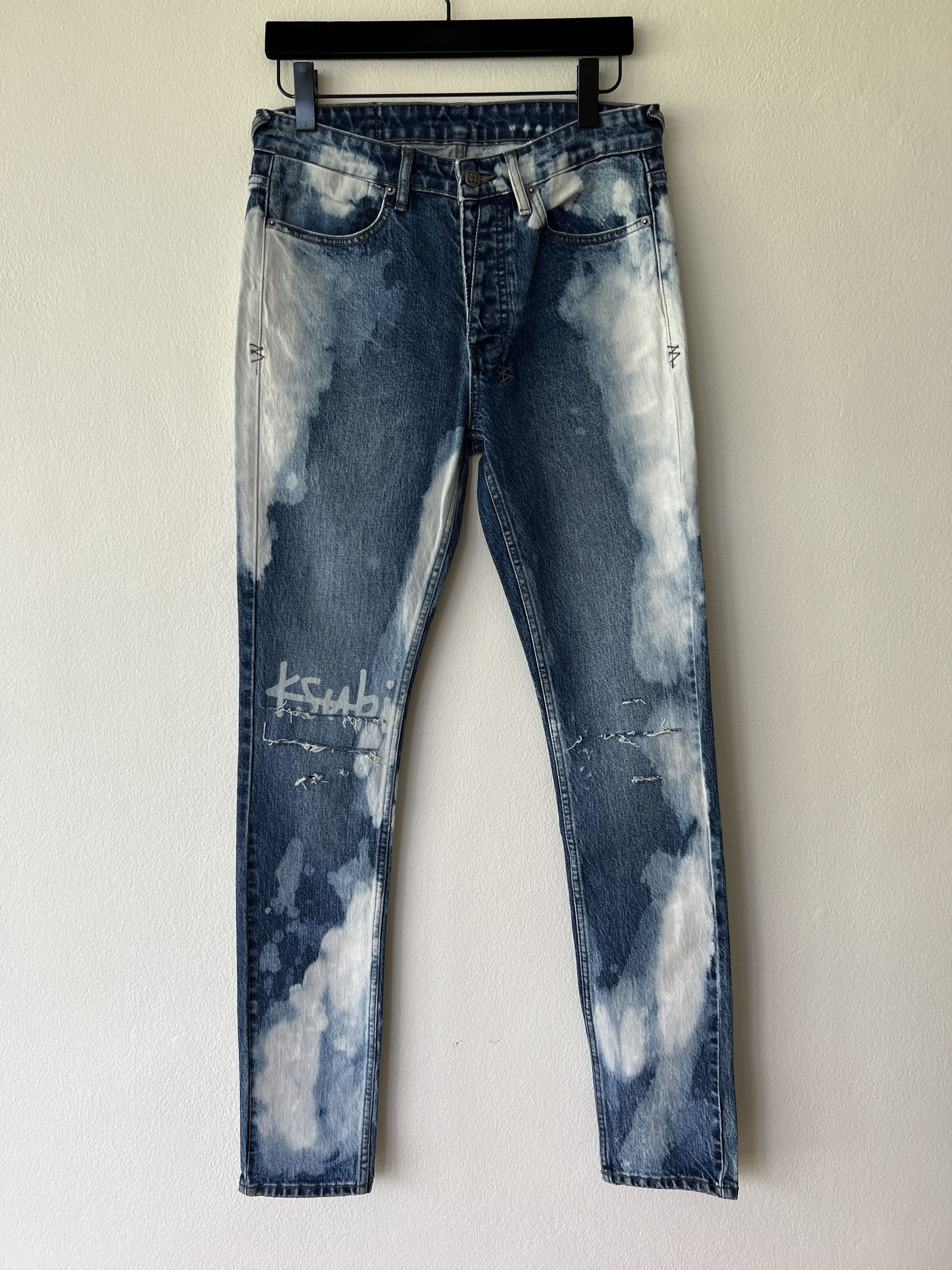denim jean Van Winkle blue bleached the heavens ripped