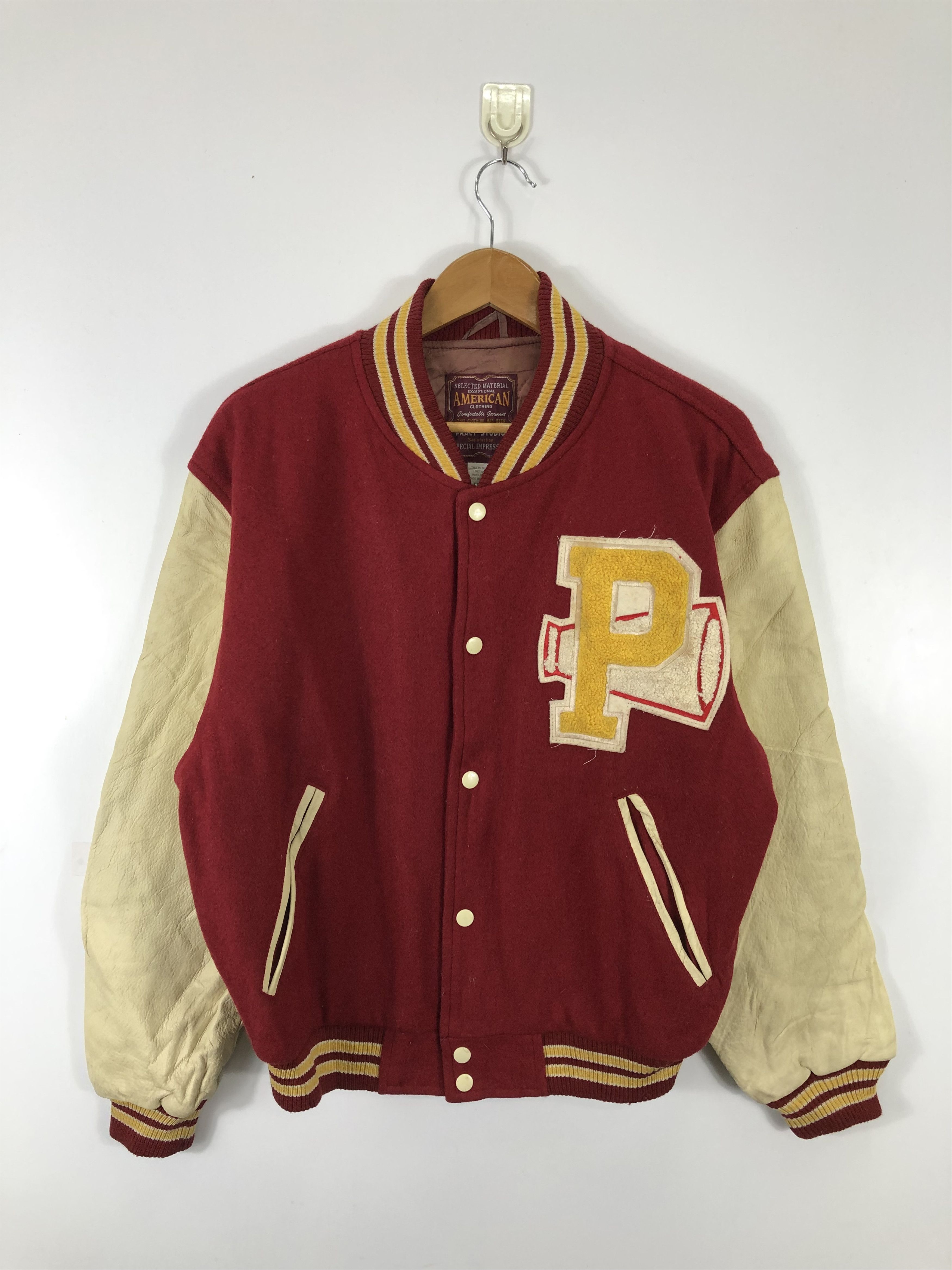 Vintage Vintage 80s American Baseball Jumper Varsity Leather V0224 Size US M / EU 48-50 / 2 - 1 Thumbnail