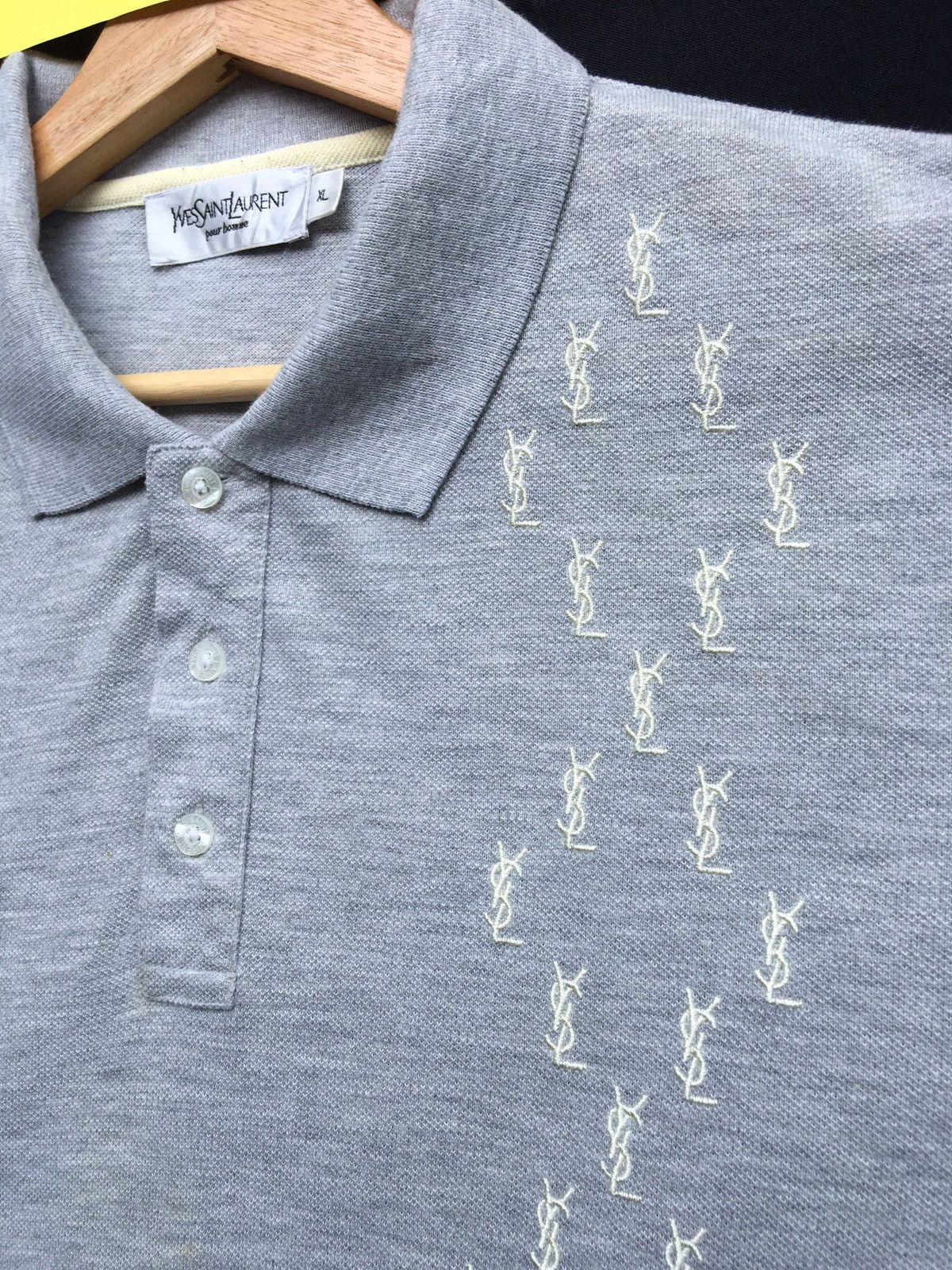 Yves Saint Laurent YSL Yves Saint Laurent Multi logos Polo Shirt Size US XL / EU 56 / 4 - 1 Thumbnail