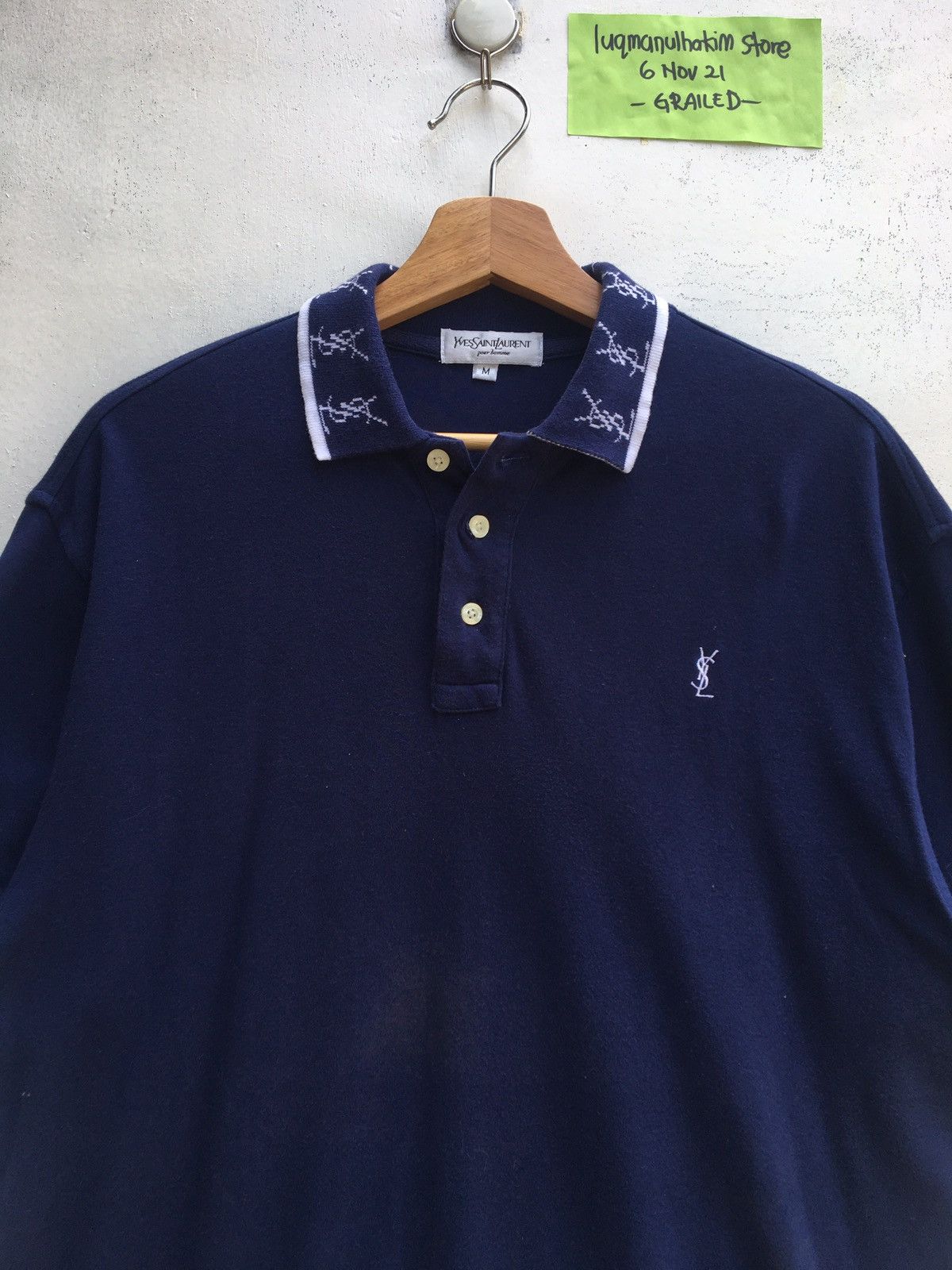 Yves Saint Laurent Vintage YSL Yves Saint Laurent Spellout Polo Shirt Size US M / EU 48-50 / 2 - 6 Thumbnail