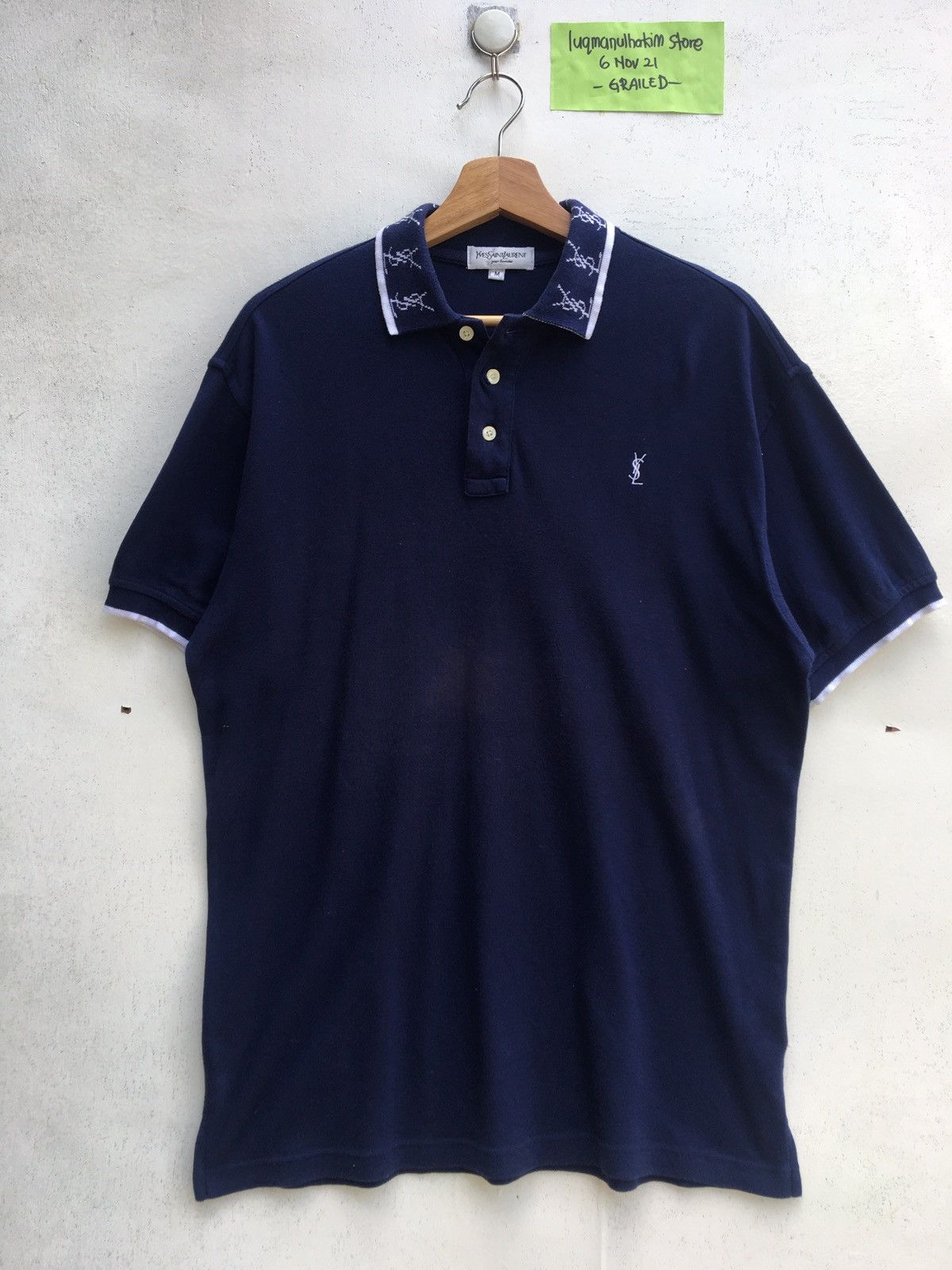 Yves Saint Laurent Vintage YSL Yves Saint Laurent Spellout Polo Shirt Size US M / EU 48-50 / 2 - 2 Thumbnail