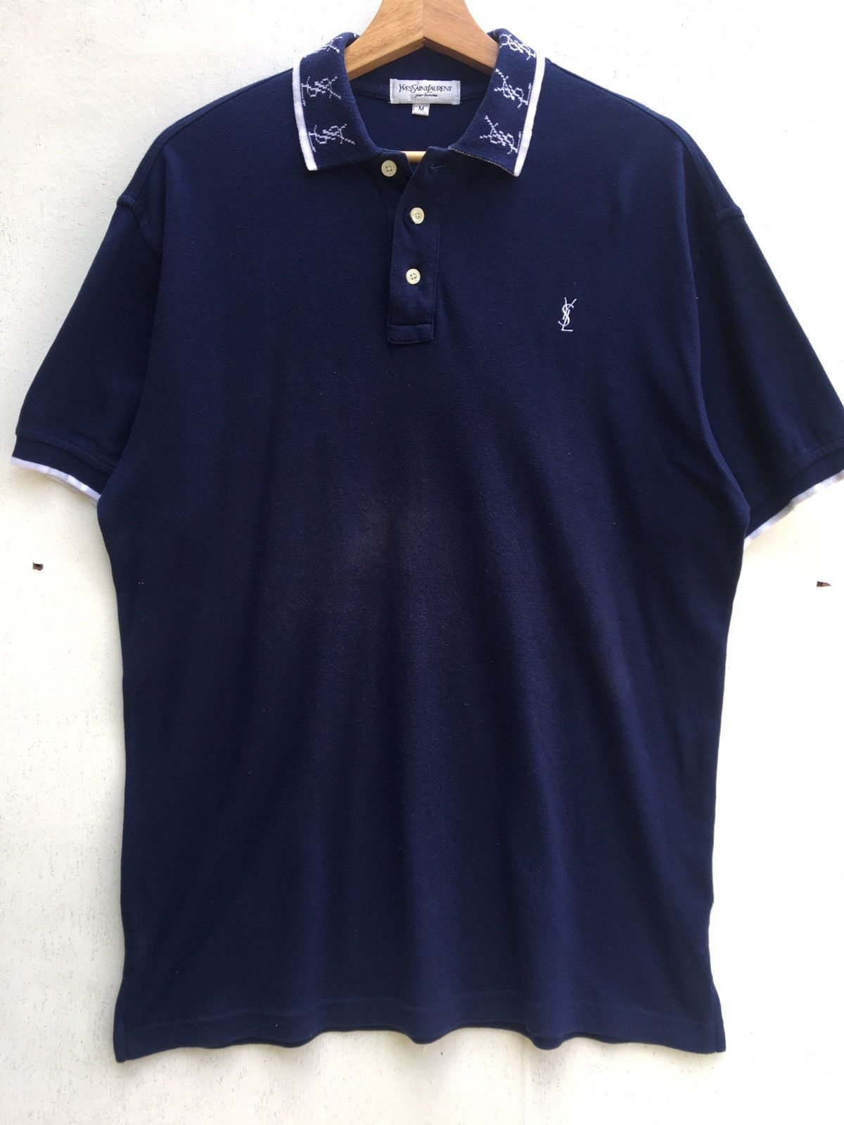 Yves Saint Laurent Vintage YSL Yves Saint Laurent Spellout Polo Shirt Size US M / EU 48-50 / 2 - 5 Thumbnail