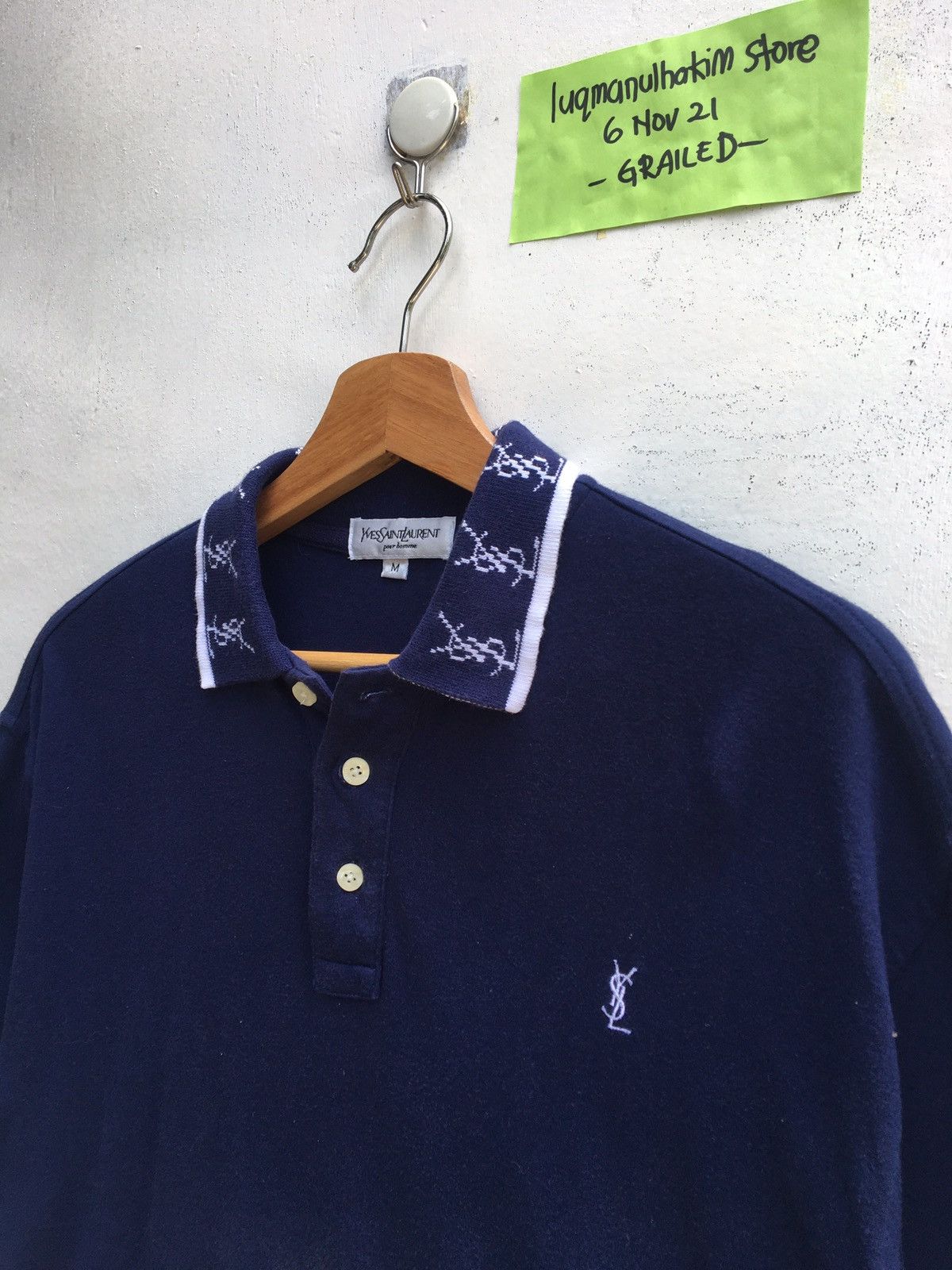 Yves Saint Laurent Vintage YSL Yves Saint Laurent Spellout Polo Shirt Size US M / EU 48-50 / 2 - 10 Thumbnail