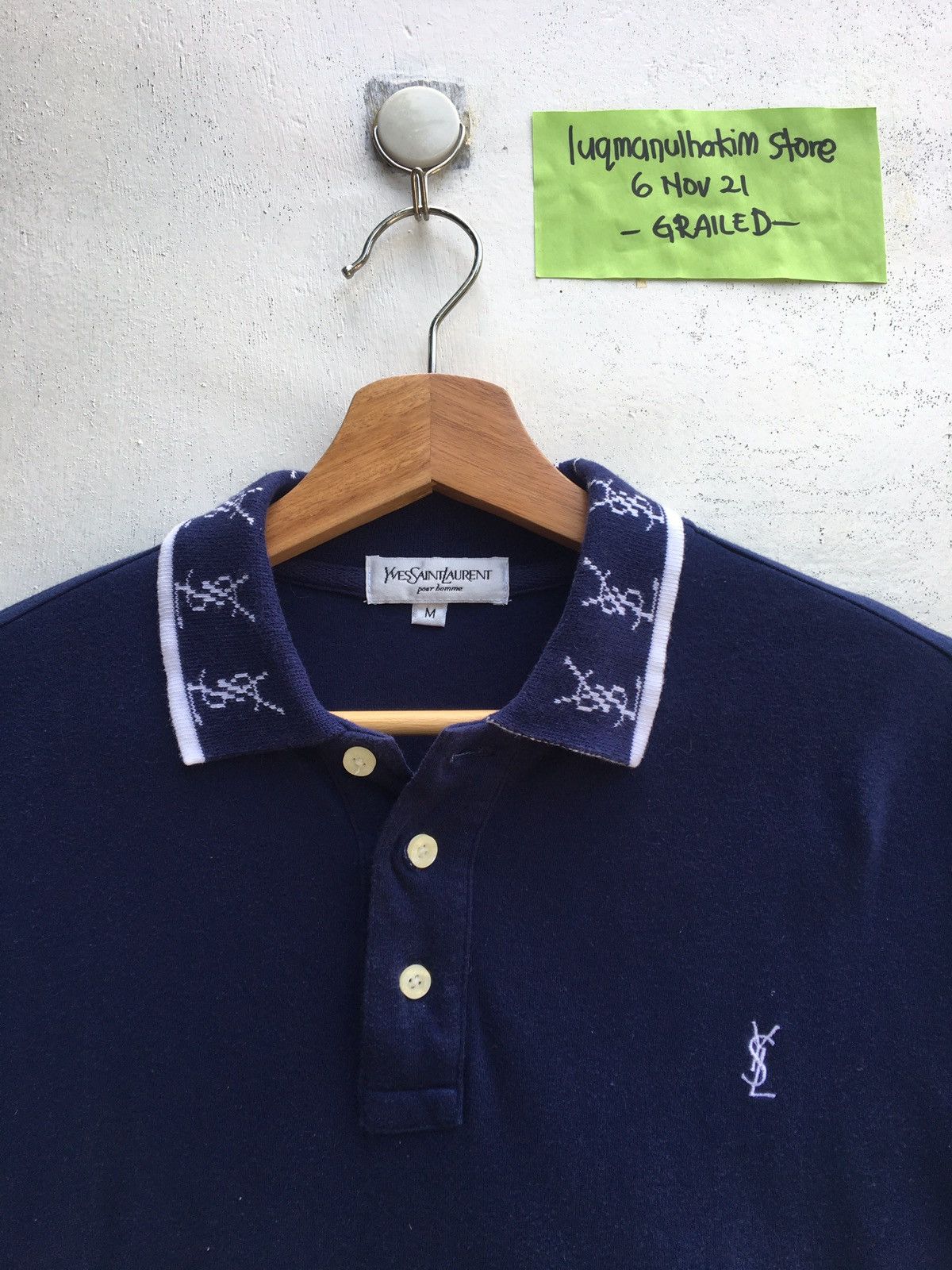 Yves Saint Laurent Vintage YSL Yves Saint Laurent Spellout Polo Shirt Size US M / EU 48-50 / 2 - 9 Thumbnail