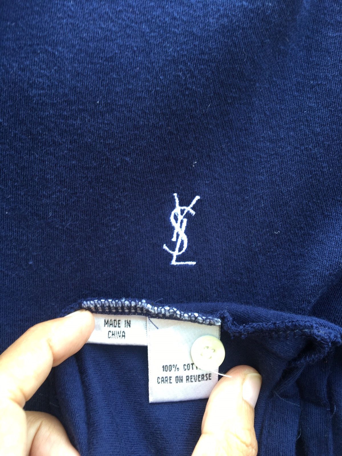 Yves Saint Laurent Vintage YSL Yves Saint Laurent Spellout Polo Shirt Size US M / EU 48-50 / 2 - 14 Thumbnail