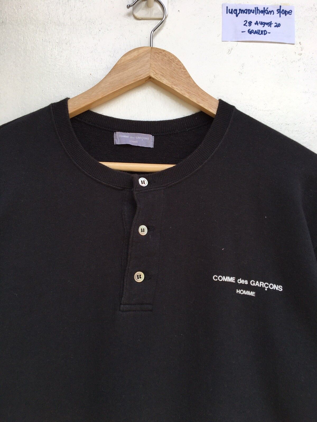 Pre-owned Comme Des Garcons X Comme Des Garcons Homme Cdg Comme Des Garcons Ad1992 Short Sleeve Sweatshirt In Black