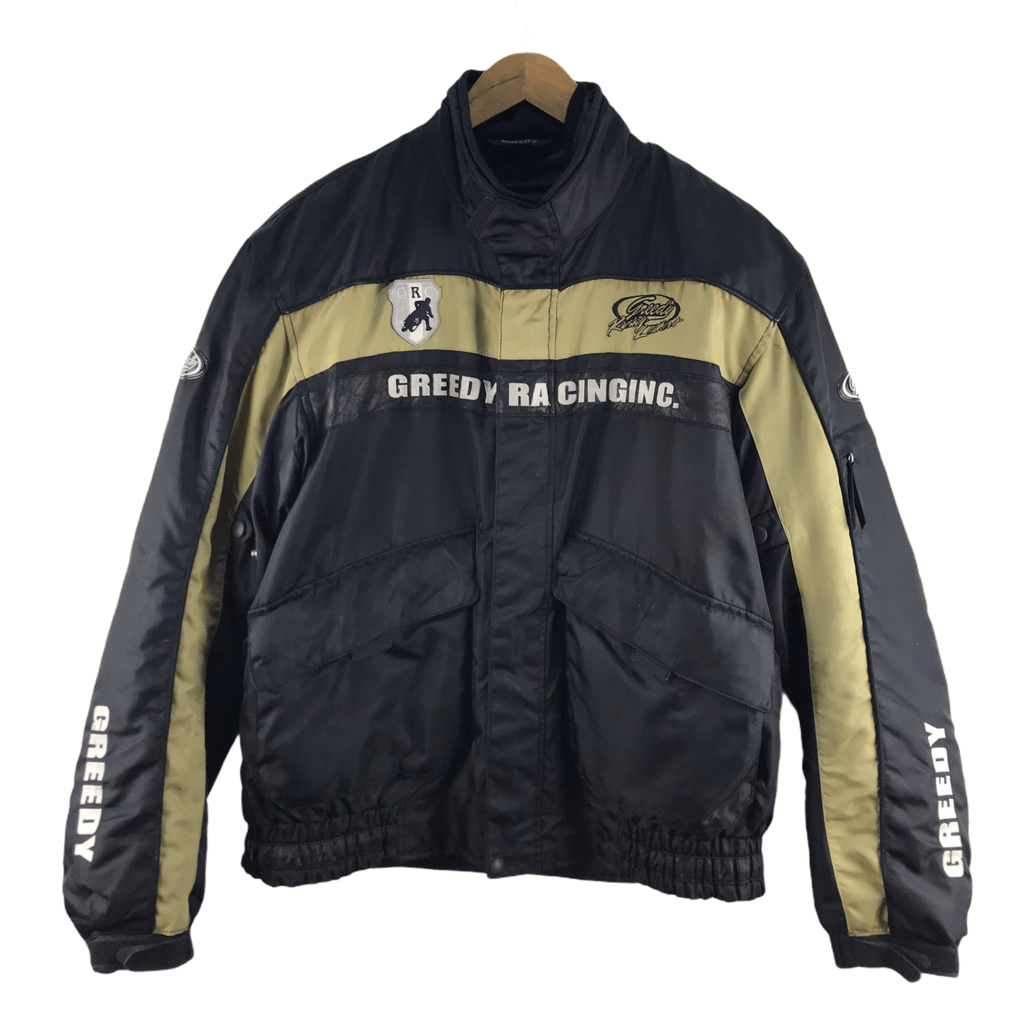 image of Vintage Greedy Racing Jacket in Black, Men's (Size Large)