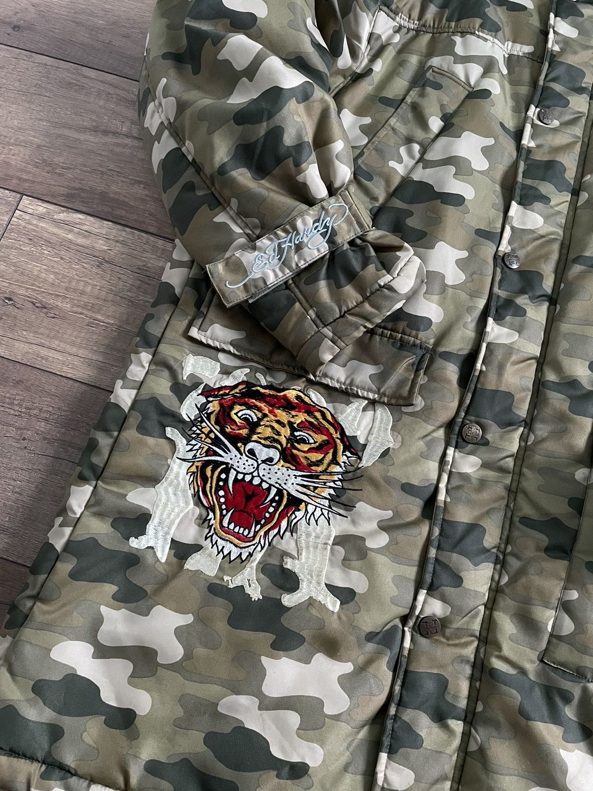 Christian Audigier RARE Ed Hardy Audigier Insulated Camo Parka Jacket Skull Size US L / EU 52-54 / 3 - 9 Thumbnail