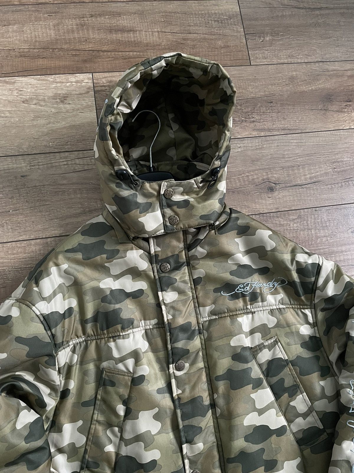 Christian Audigier RARE Ed Hardy Audigier Insulated Camo Parka Jacket Skull Size US L / EU 52-54 / 3 - 11 Thumbnail