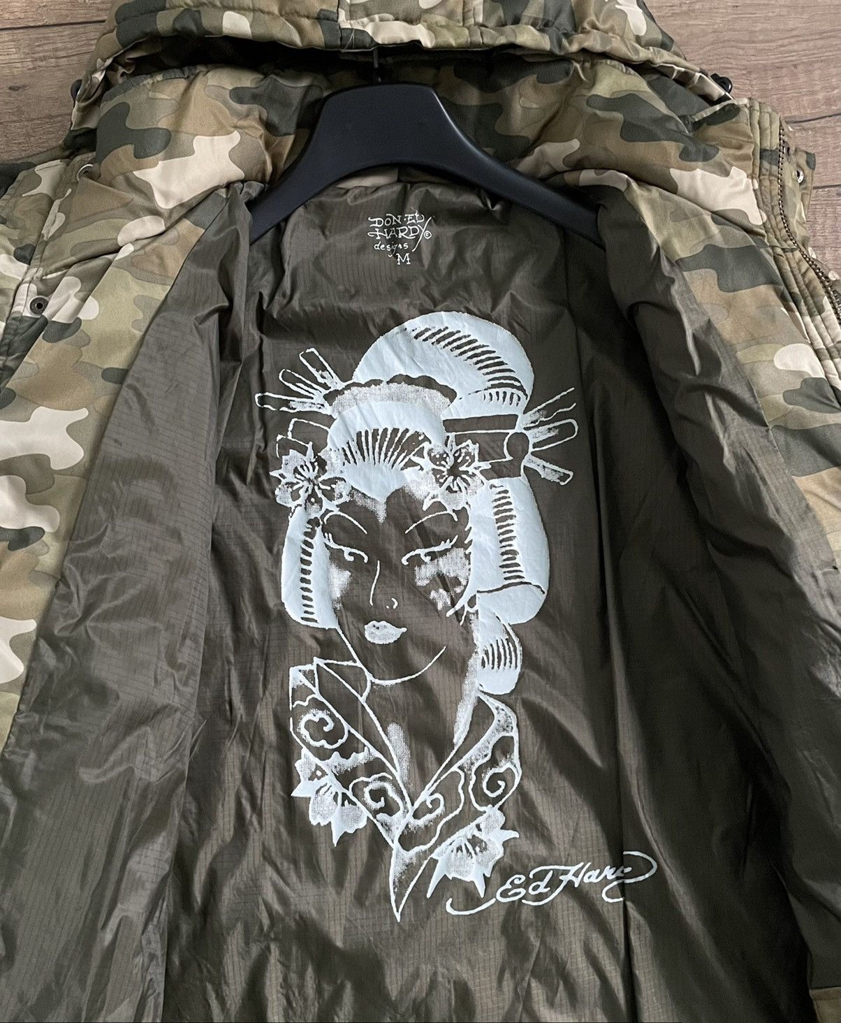 Christian Audigier RARE Ed Hardy Audigier Insulated Camo Parka Jacket Skull Size US L / EU 52-54 / 3 - 14 Thumbnail
