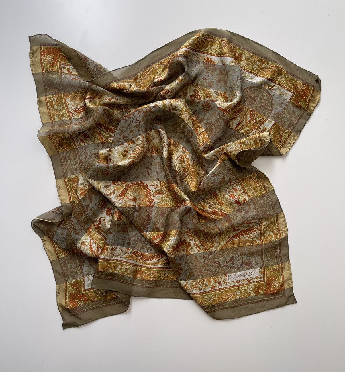 Yves Saint Laurent YSL Luxury Silk Scarves Size ONE SIZE - 4 Thumbnail