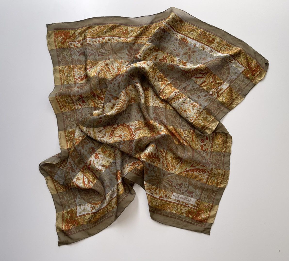 Yves Saint Laurent YSL Luxury Silk Scarves Size ONE SIZE - 3 Thumbnail