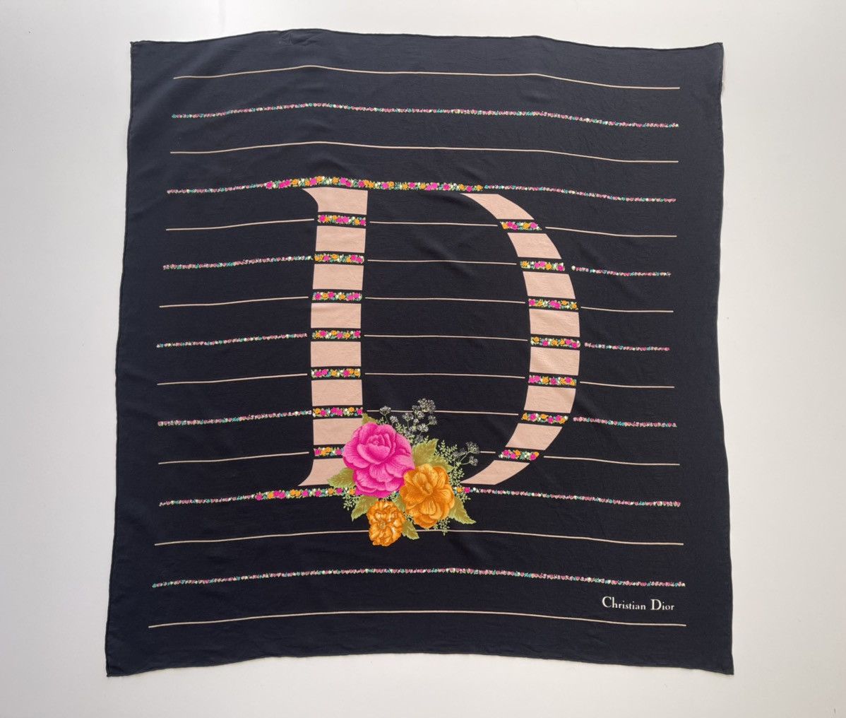 Christian Dior Monsieur Vintage Christian Dior Luxury Silk Scarves Size ONE SIZE - 2 Thumbnail