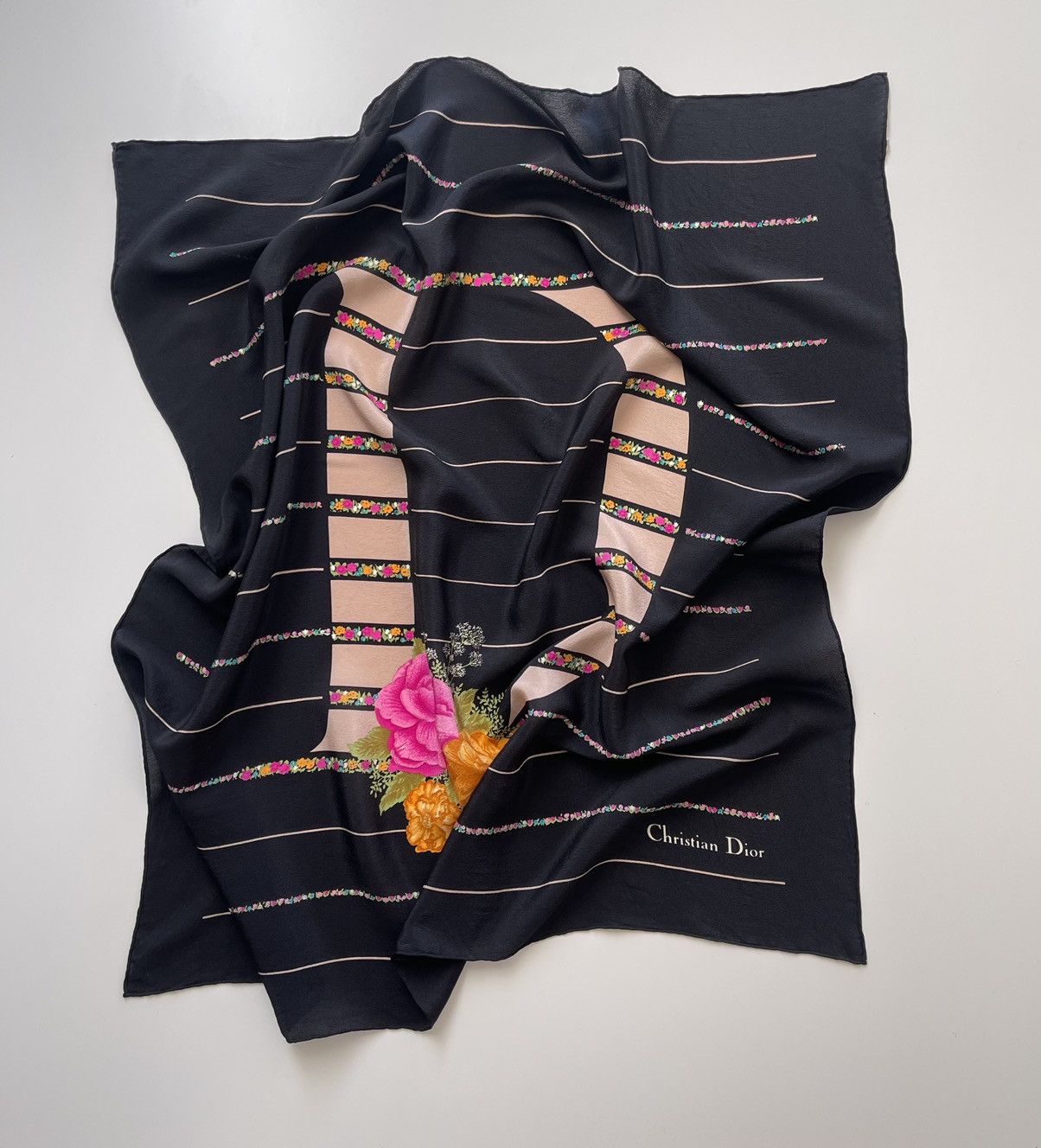 Christian Dior Monsieur Vintage Christian Dior Luxury Silk Scarves Size ONE SIZE - 6 Thumbnail