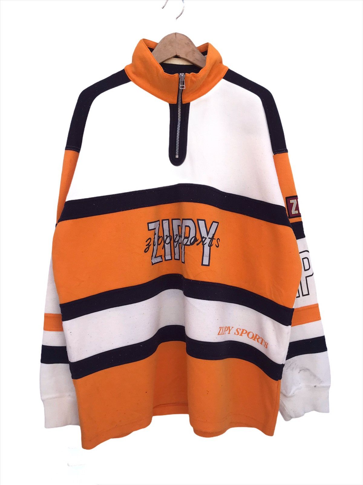 VINTAGE ZIPPY SPORT STRIPED SWEATSHIRT