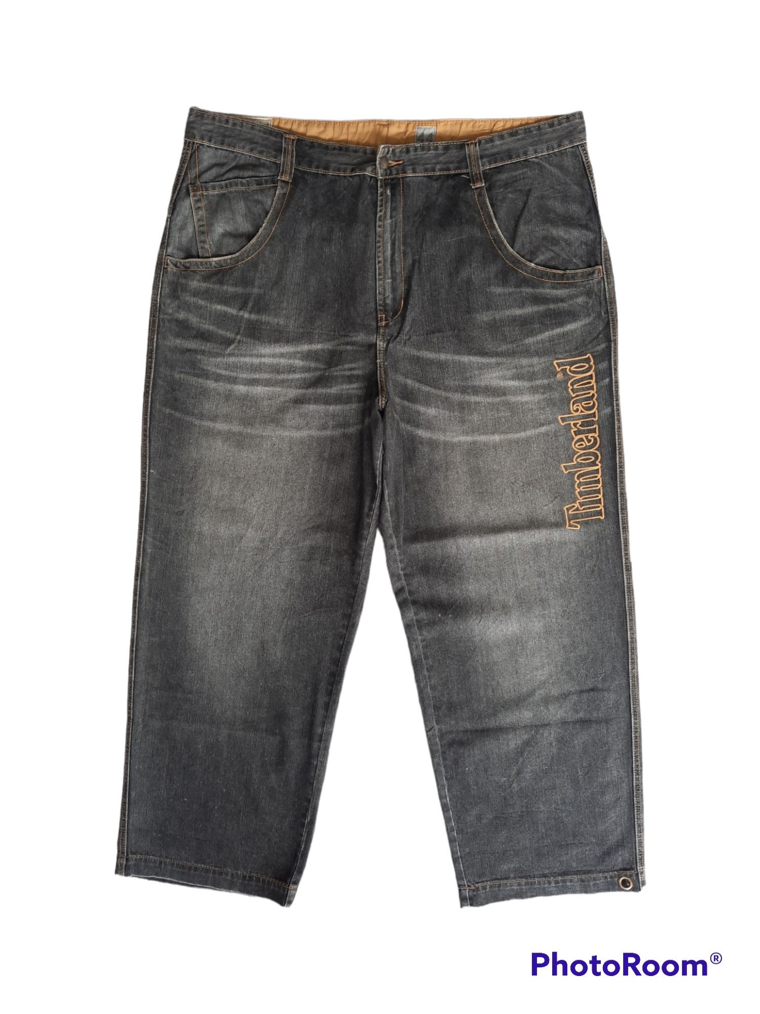 🔥Vintage Timberland spellout stonewash baggy denim jeans