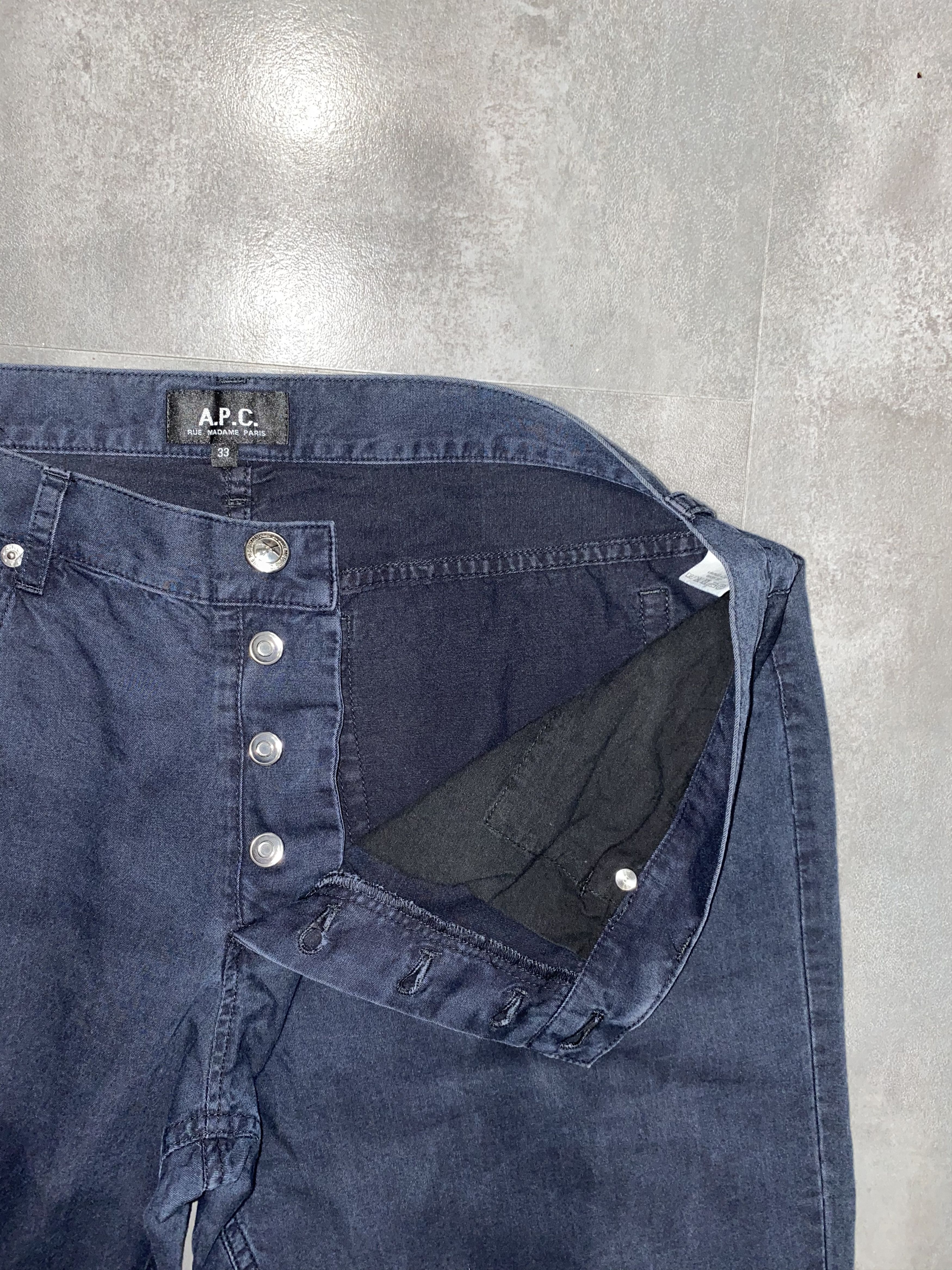 A.P.C. A.P.C. Washed Dark Blue Casual Pants Size US 34 / EU 50 - 12 Thumbnail