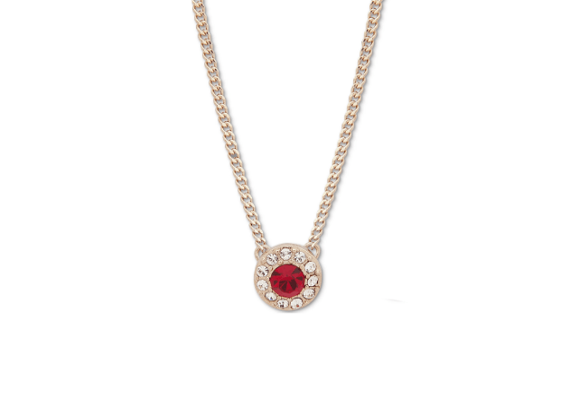 image of Givenchy Red Gold Iced Out Necklace, Men's