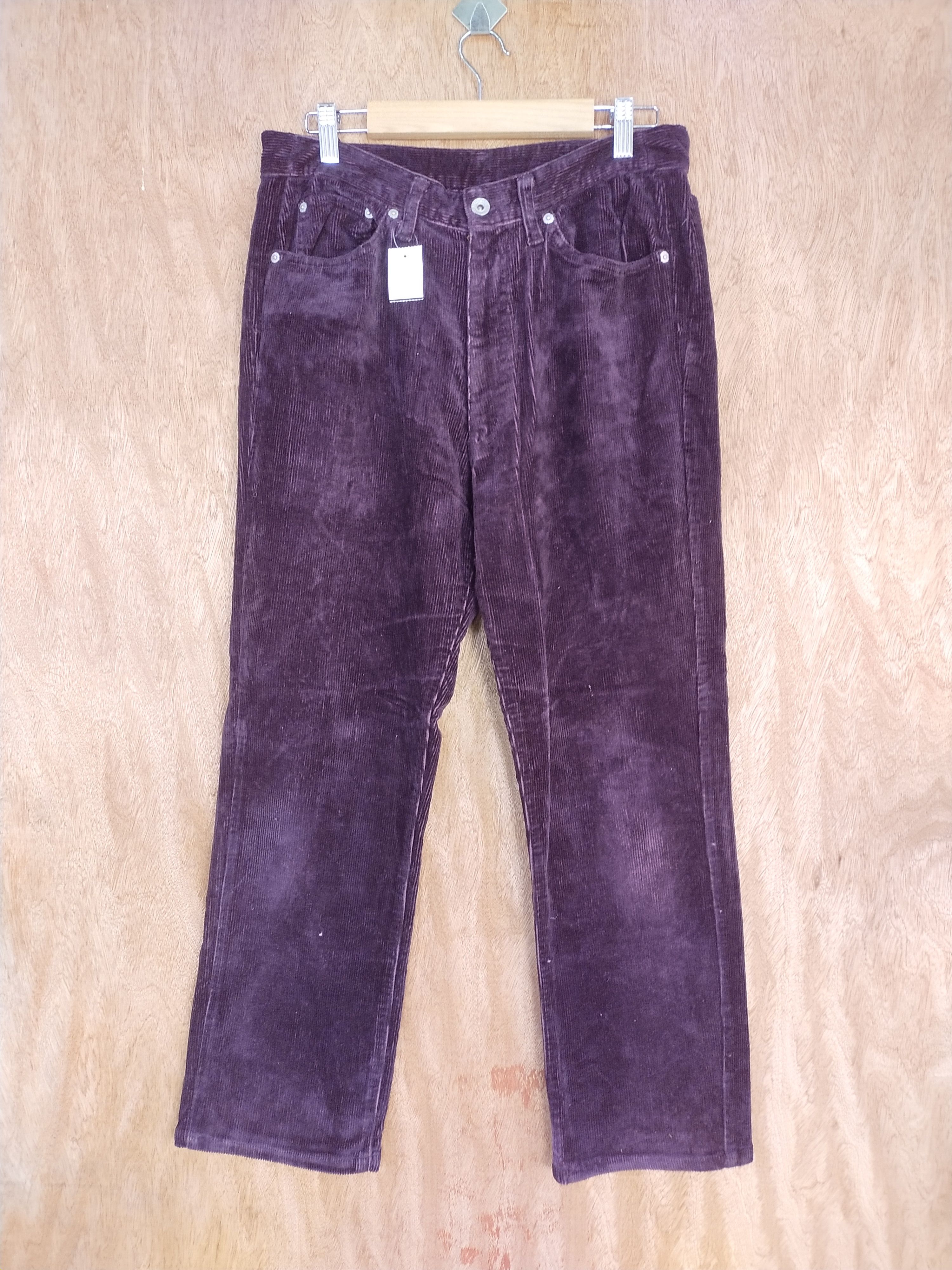 Vintage Uniqlo Women corduroy dark purple denim #S084 Size 28" / US 6 / IT 42 - 1 Thumbnail
