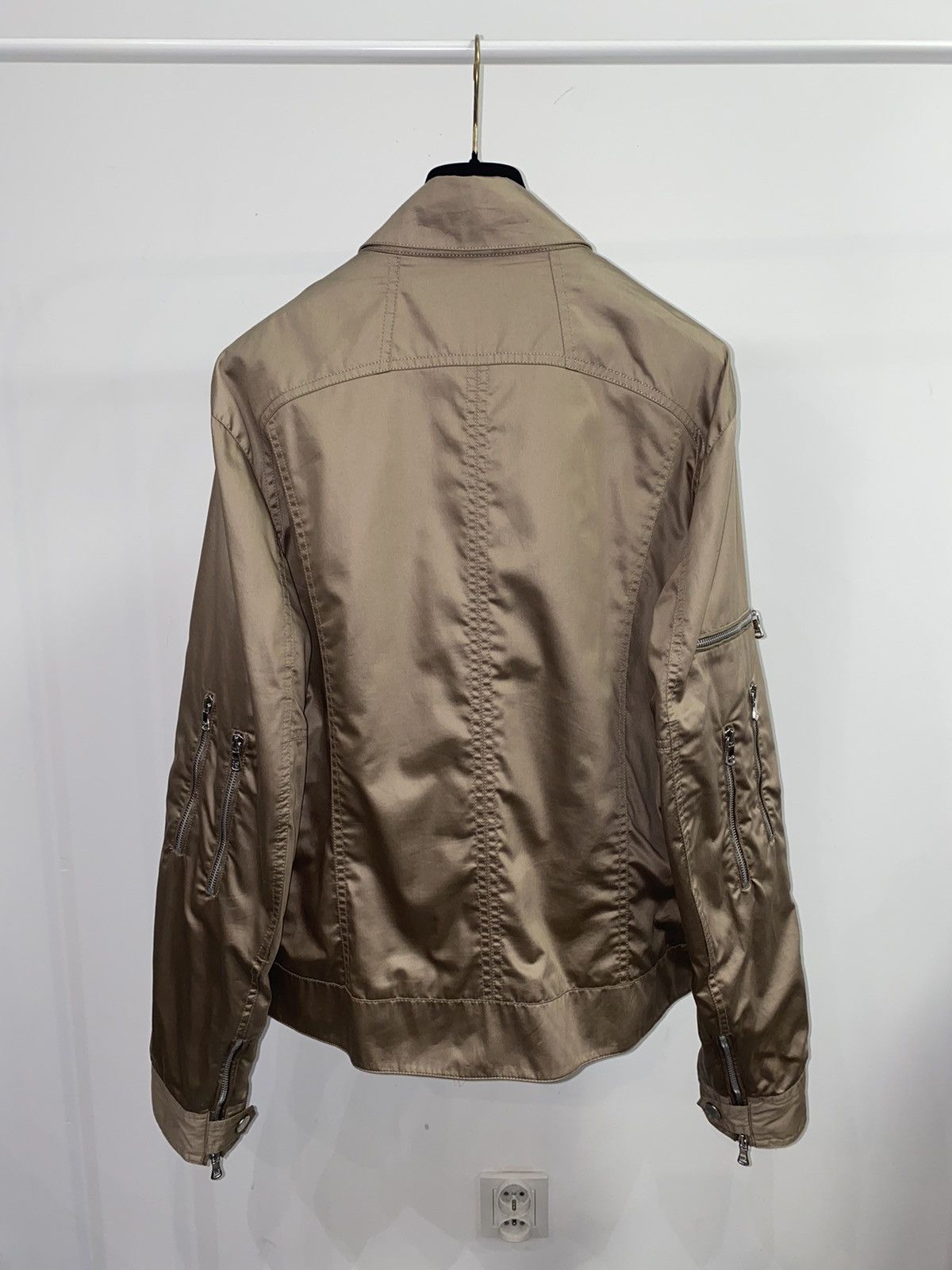 Dolce & Gabbana Dolce & Gabbana Multizipped Champagne Gold Biker Jacket Size US L / EU 52-54 / 3 - 4 Thumbnail