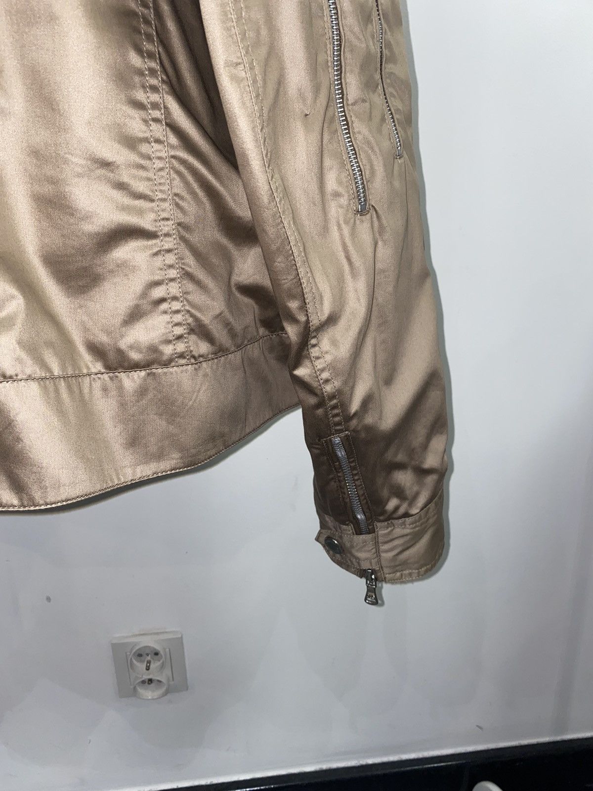 Dolce & Gabbana Dolce & Gabbana Multizipped Champagne Gold Biker Jacket Size US L / EU 52-54 / 3 - 6 Thumbnail