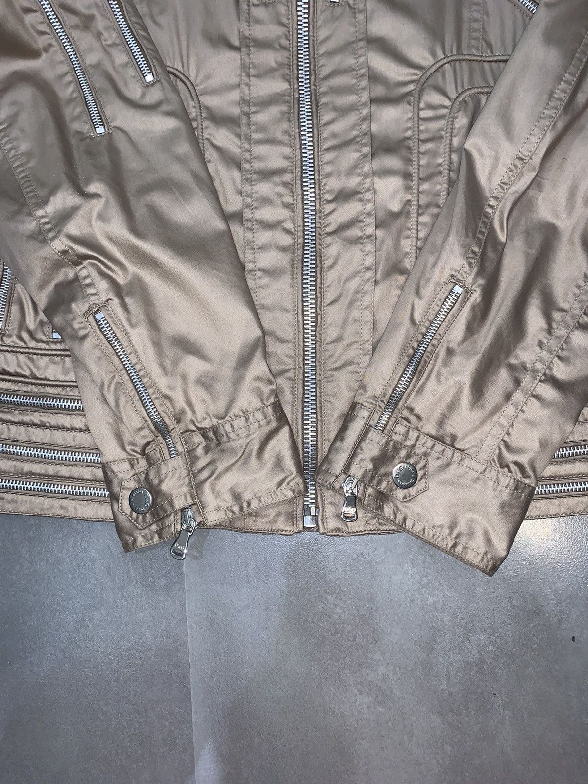 Dolce & Gabbana Dolce & Gabbana Multizipped Champagne Gold Biker Jacket Size US L / EU 52-54 / 3 - 14 Thumbnail
