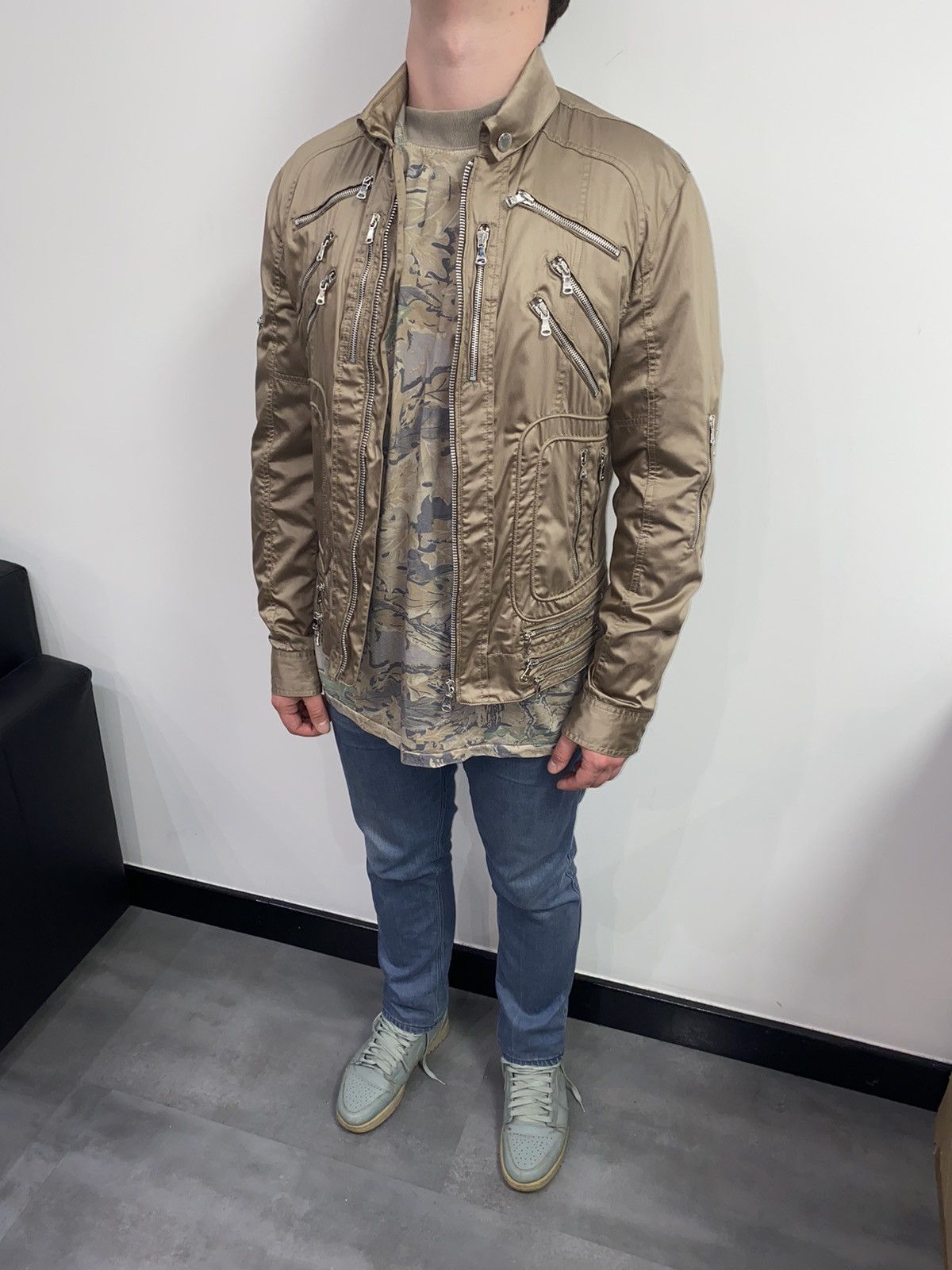 Dolce & Gabbana Dolce & Gabbana Multizipped Champagne Gold Biker Jacket Size US L / EU 52-54 / 3 - 8 Thumbnail