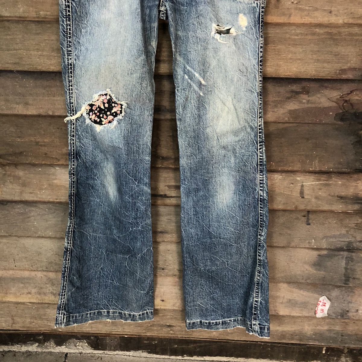 Japanese Brand Brappers Candy Vintage Distressed patchwork Denim Pants#5132 Size 30" / US 8 / IT 44 - 3 Thumbnail