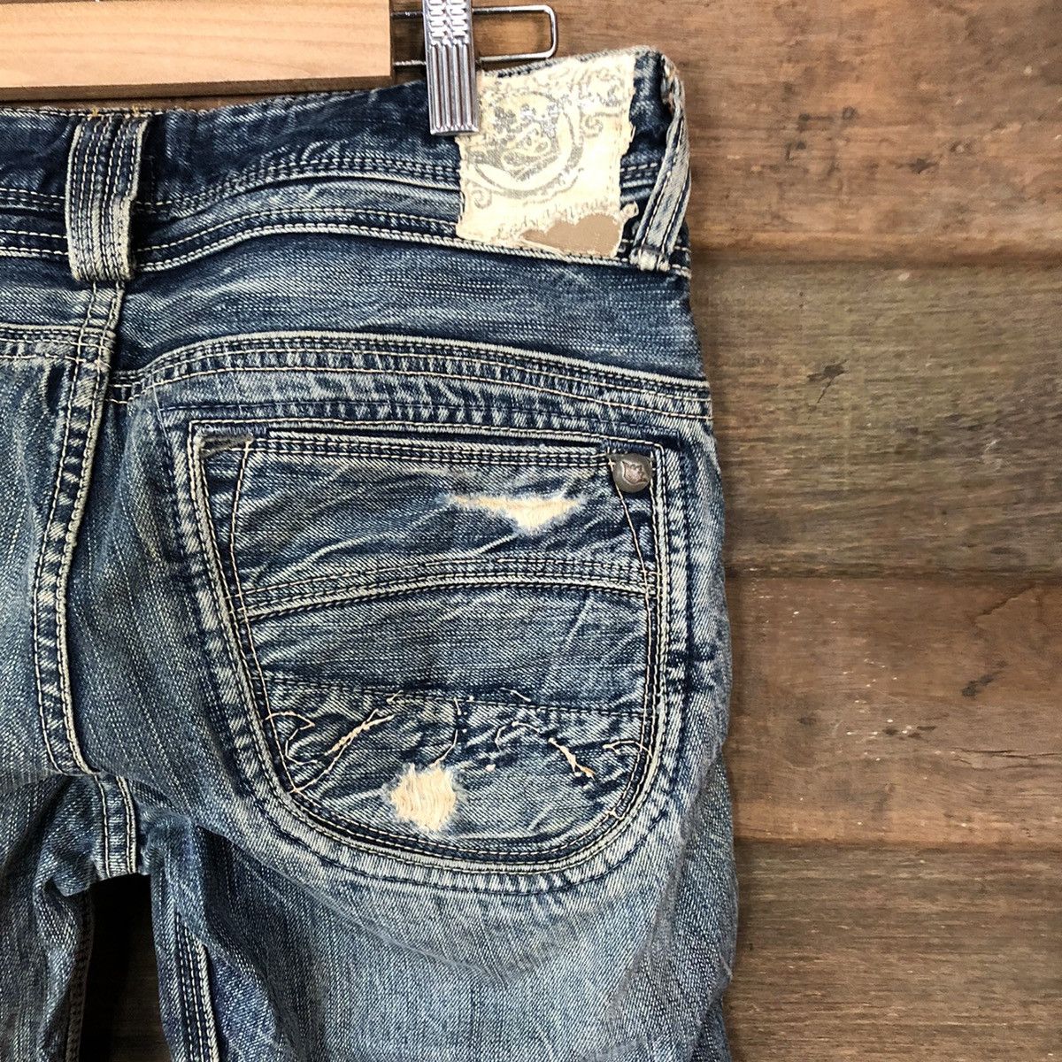 Japanese Brand Brappers Candy Vintage Distressed patchwork Denim Pants#5132 Size 30" / US 8 / IT 44 - 15 Thumbnail
