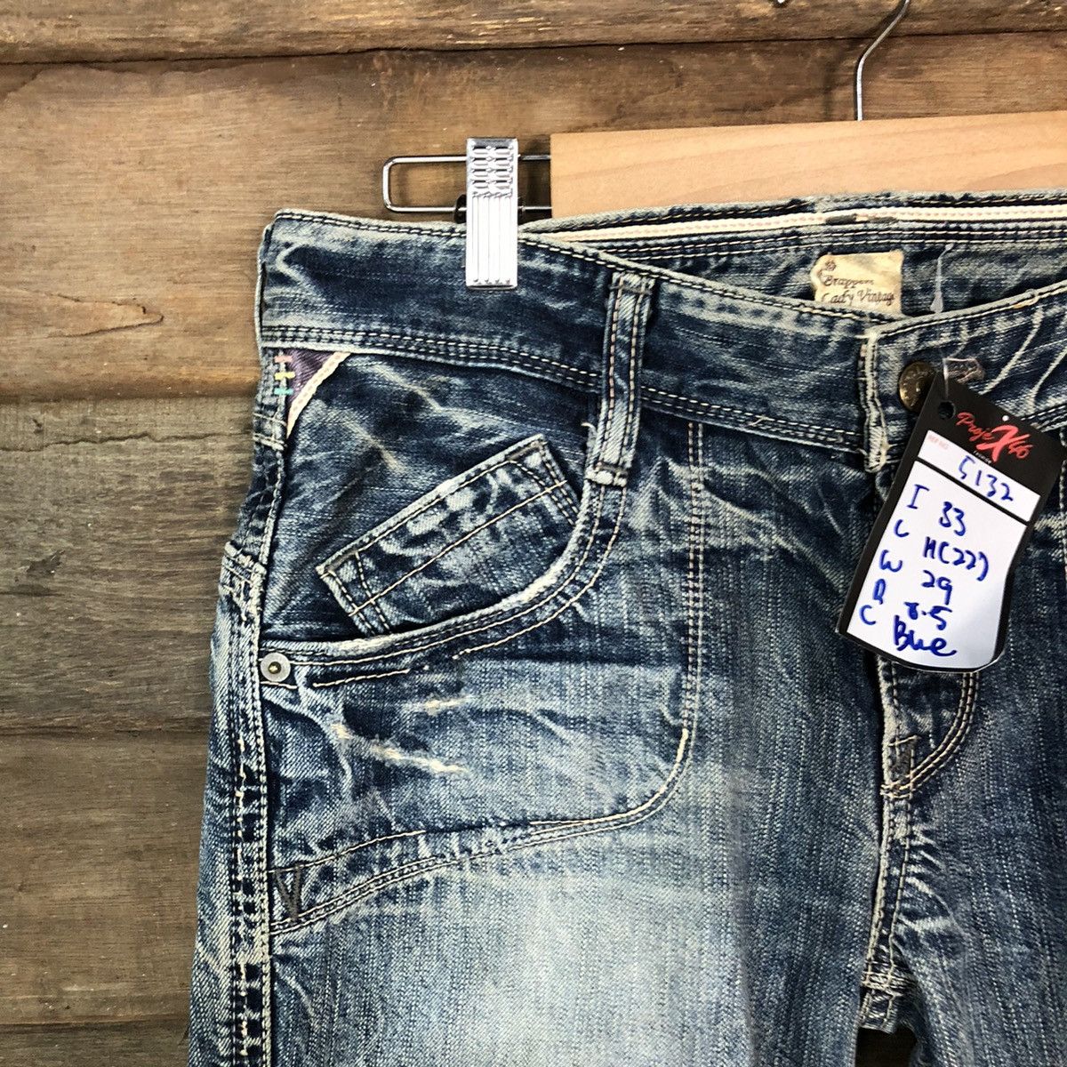 Japanese Brand Brappers Candy Vintage Distressed patchwork Denim Pants#5132 Size 30" / US 8 / IT 44 - 4 Thumbnail