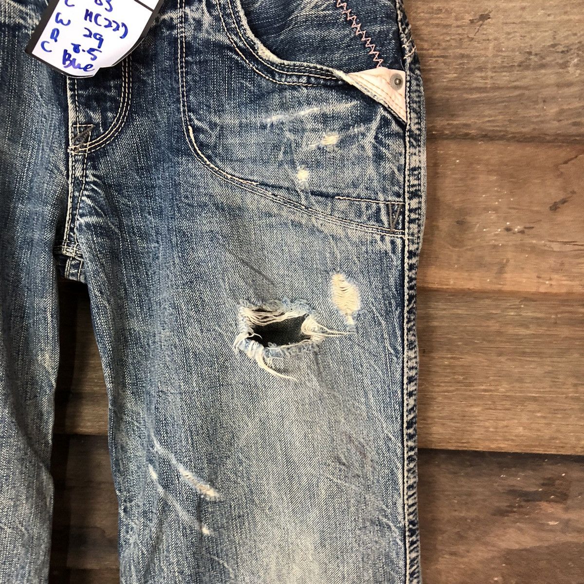 Japanese Brand Brappers Candy Vintage Distressed patchwork Denim Pants#5132 Size 30" / US 8 / IT 44 - 7 Thumbnail