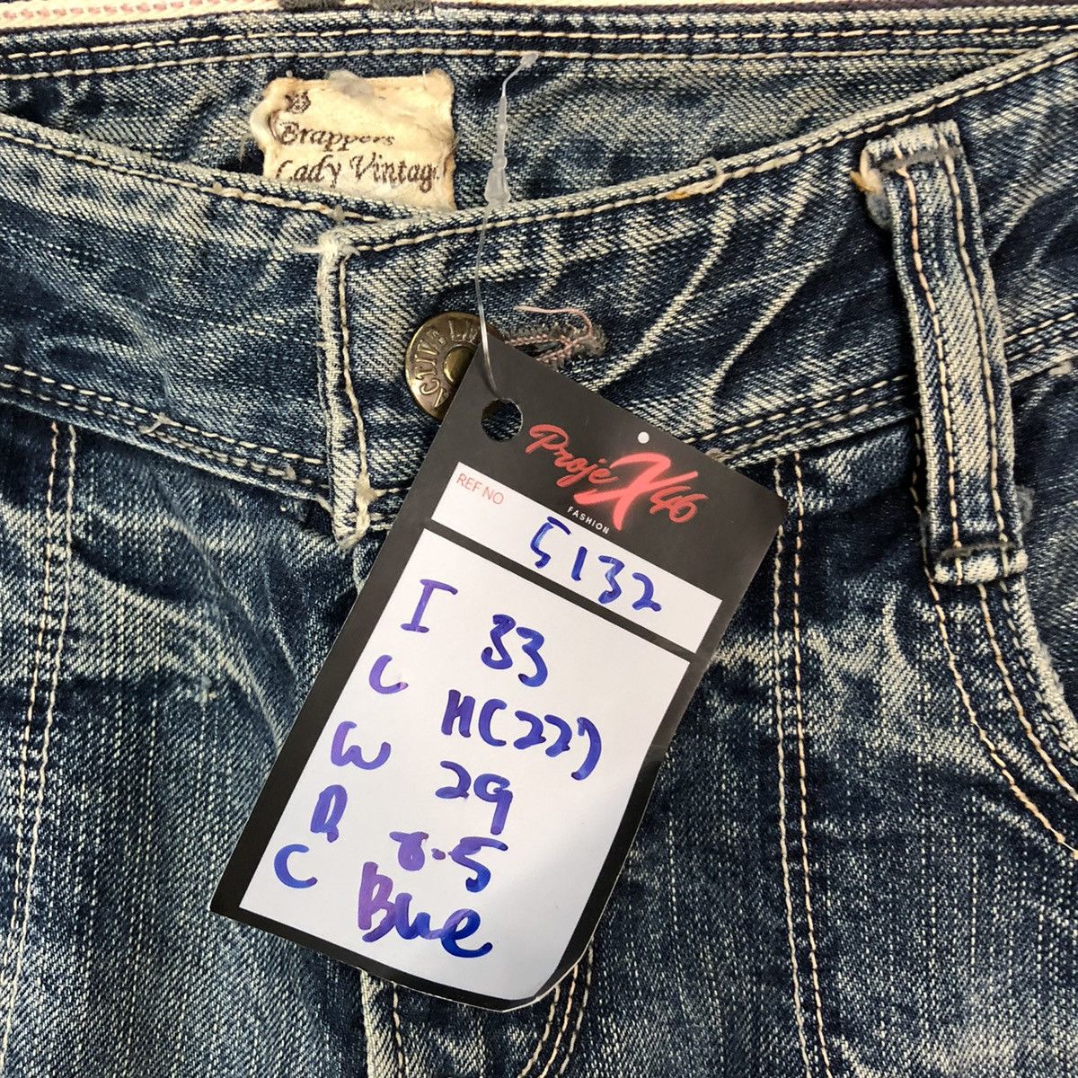 Japanese Brand Brappers Candy Vintage Distressed patchwork Denim Pants#5132 Size 30" / US 8 / IT 44 - 10 Thumbnail