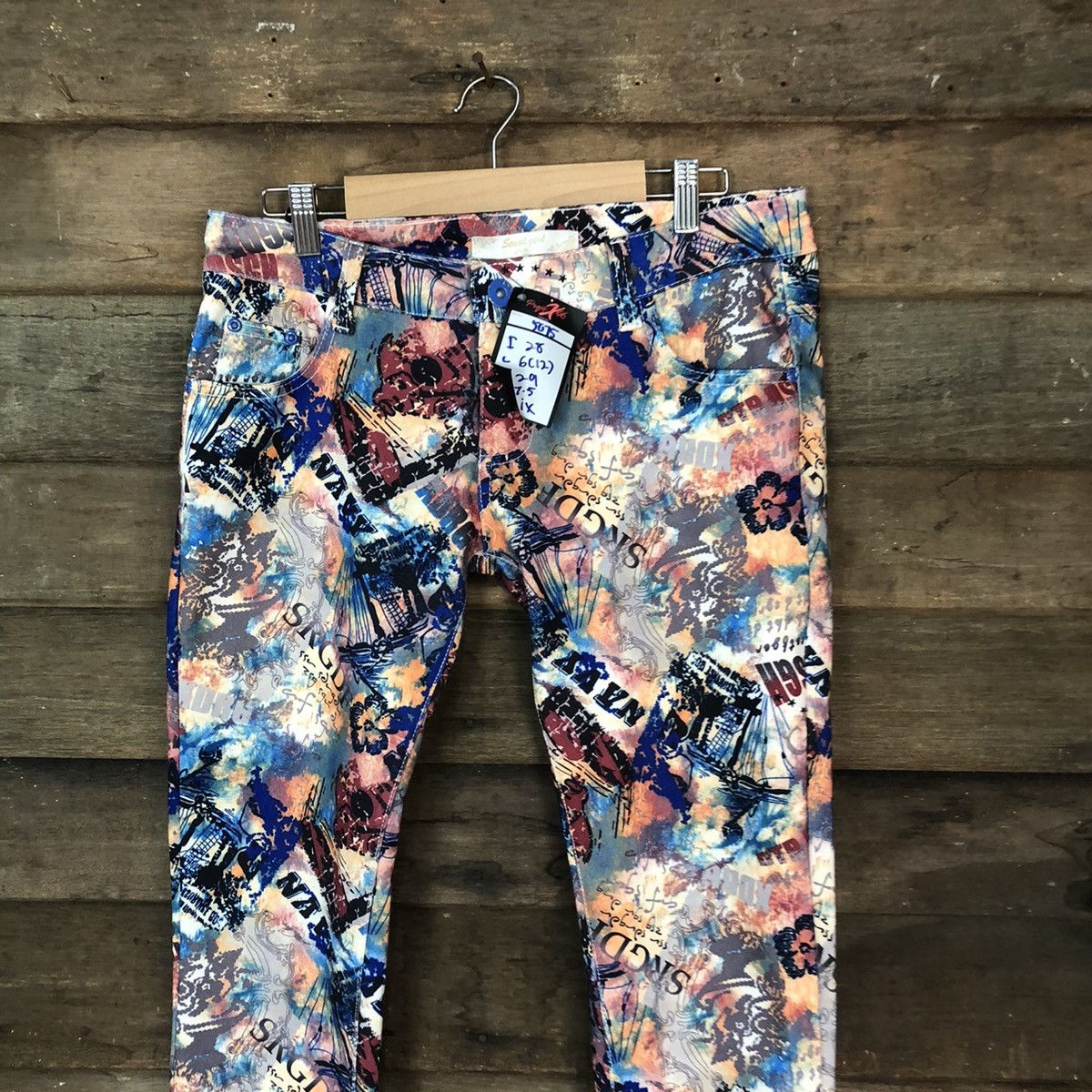 Japanese Brand Sencai Girls Full Print Mix Casual Pants #5075 Size 30" / US 8 / IT 44 - 2 Thumbnail
