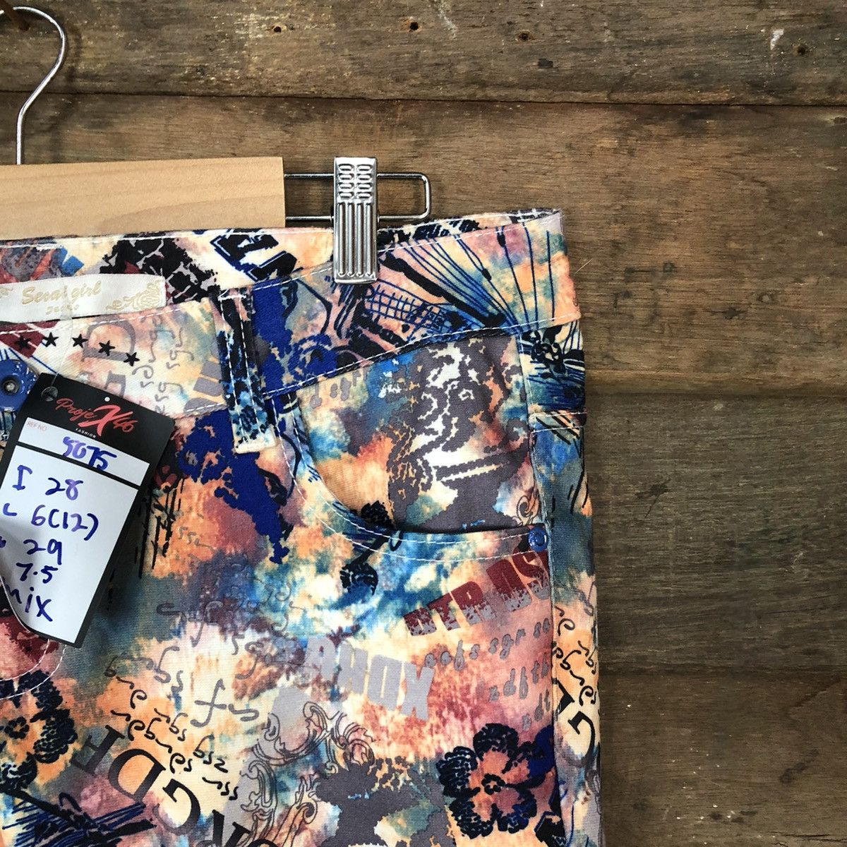 Japanese Brand Sencai Girls Full Print Mix Casual Pants #5075 Size 30" / US 8 / IT 44 - 5 Thumbnail