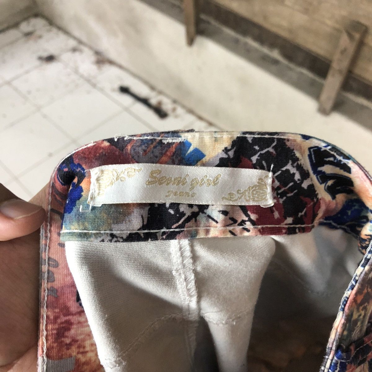 Japanese Brand Sencai Girls Full Print Mix Casual Pants #5075 Size 30" / US 8 / IT 44 - 14 Thumbnail