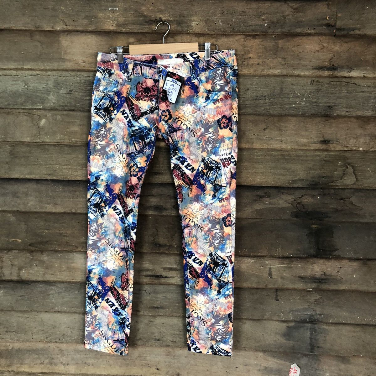Japanese Brand Sencai Girls Full Print Mix Casual Pants #5075 Size 30" / US 8 / IT 44 - 1 Thumbnail