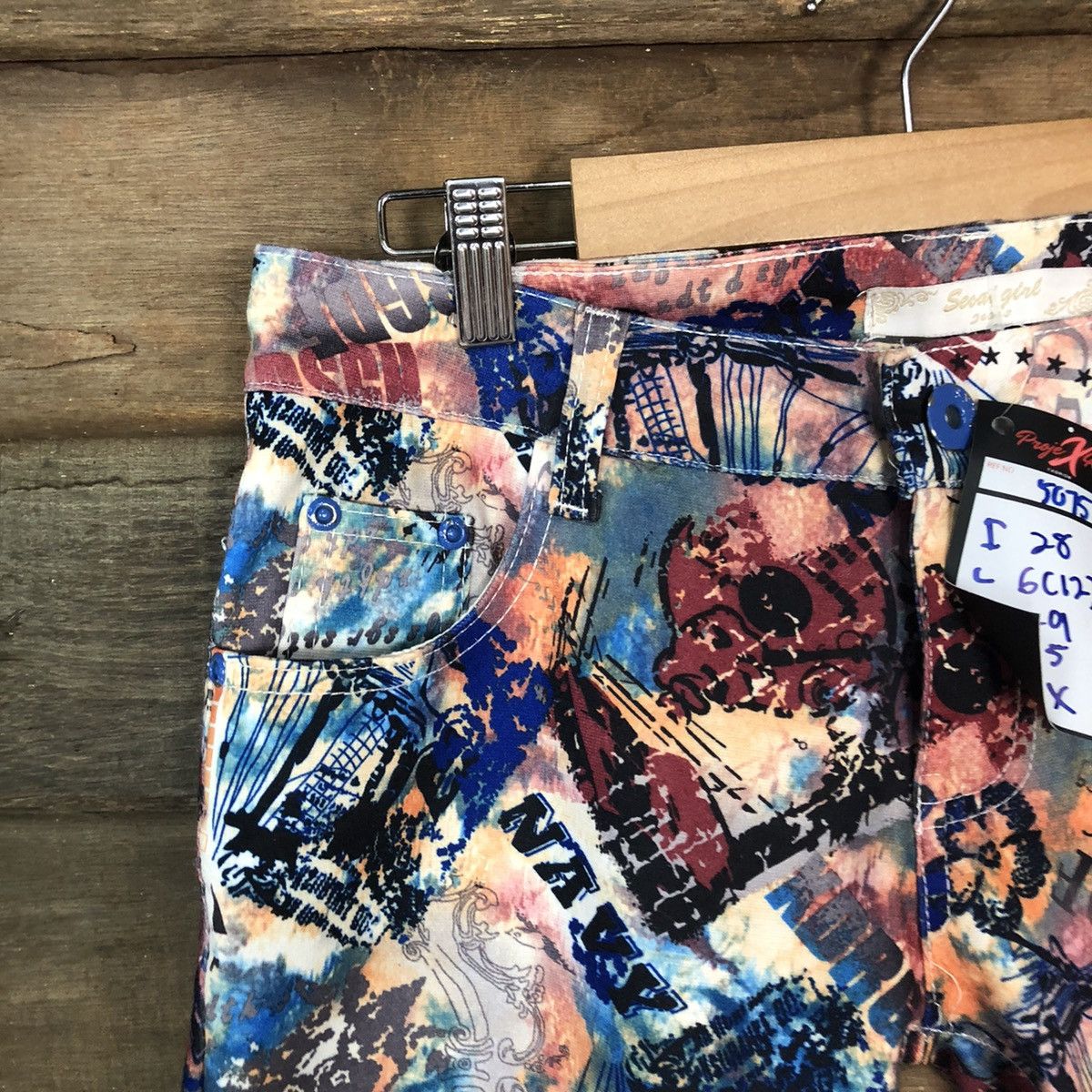 Japanese Brand Sencai Girls Full Print Mix Casual Pants #5075 Size 30" / US 8 / IT 44 - 4 Thumbnail