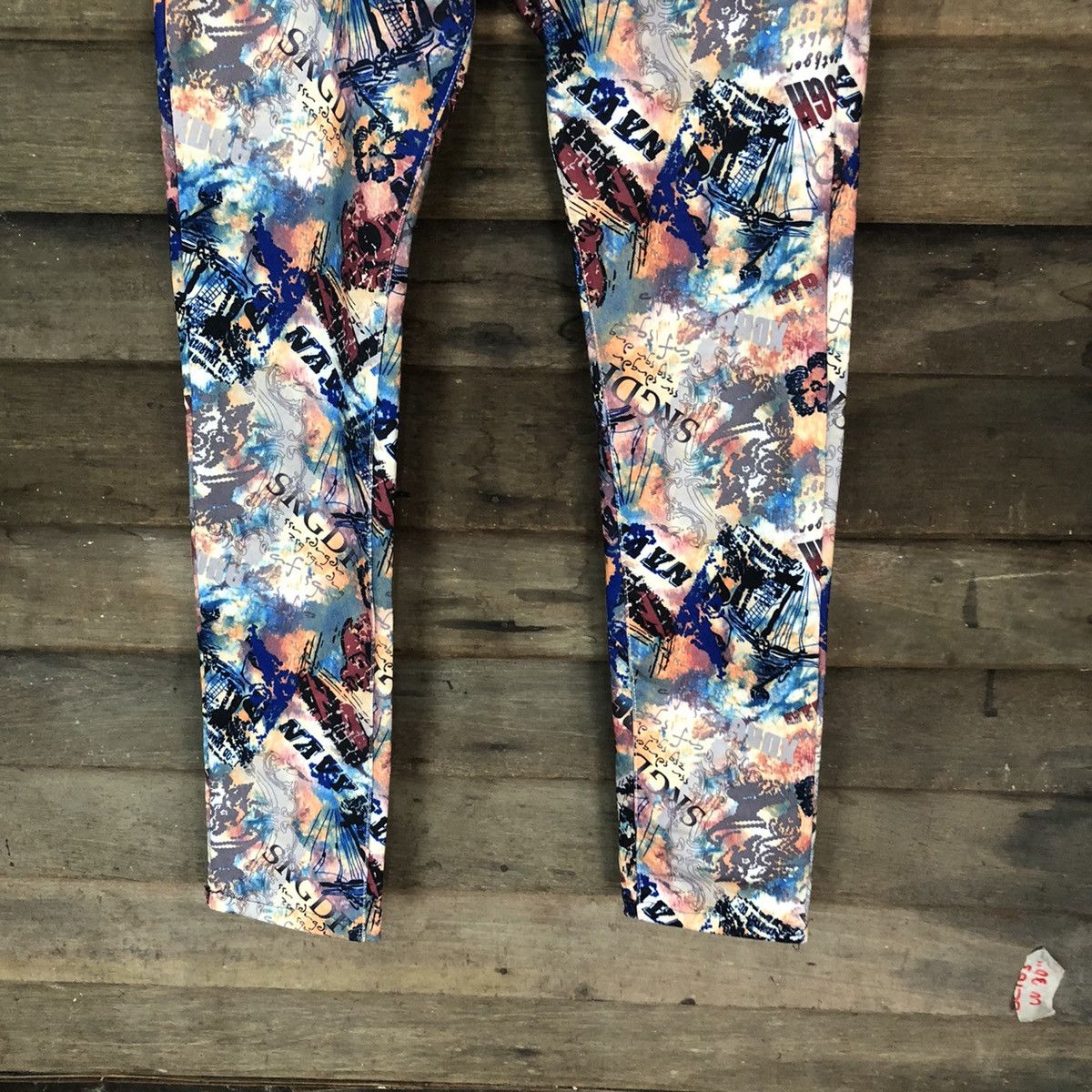 Japanese Brand Sencai Girls Full Print Mix Casual Pants #5075 Size 30" / US 8 / IT 44 - 3 Thumbnail