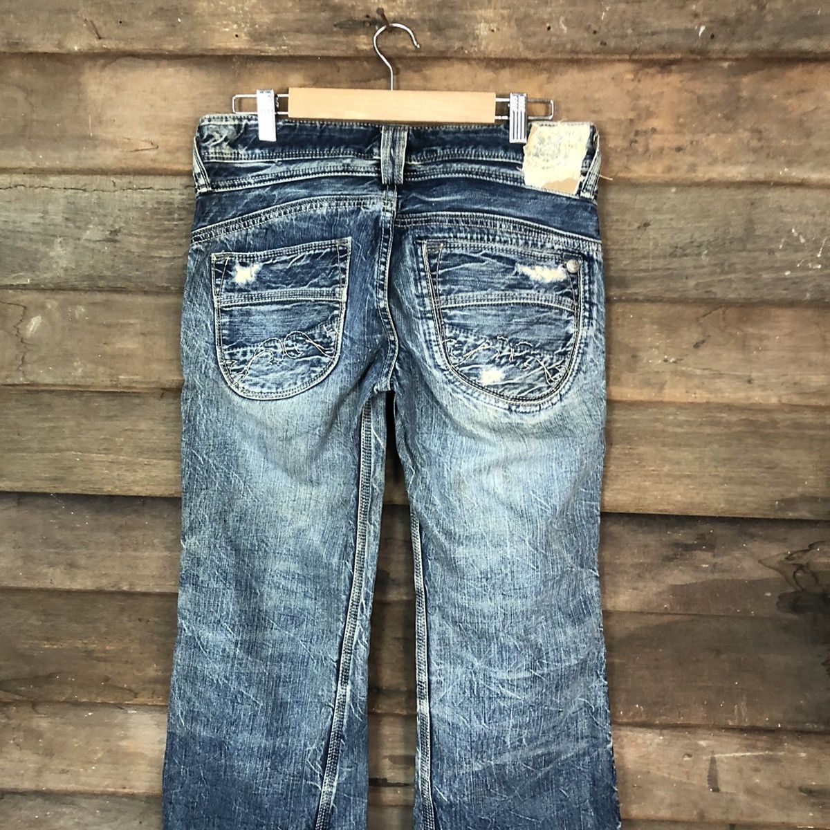 Japanese Brand DL Brappers Cady Vintage Blue distressed Denim Pants #5101 Size 28" / US 6 / IT 42 - 11 Thumbnail